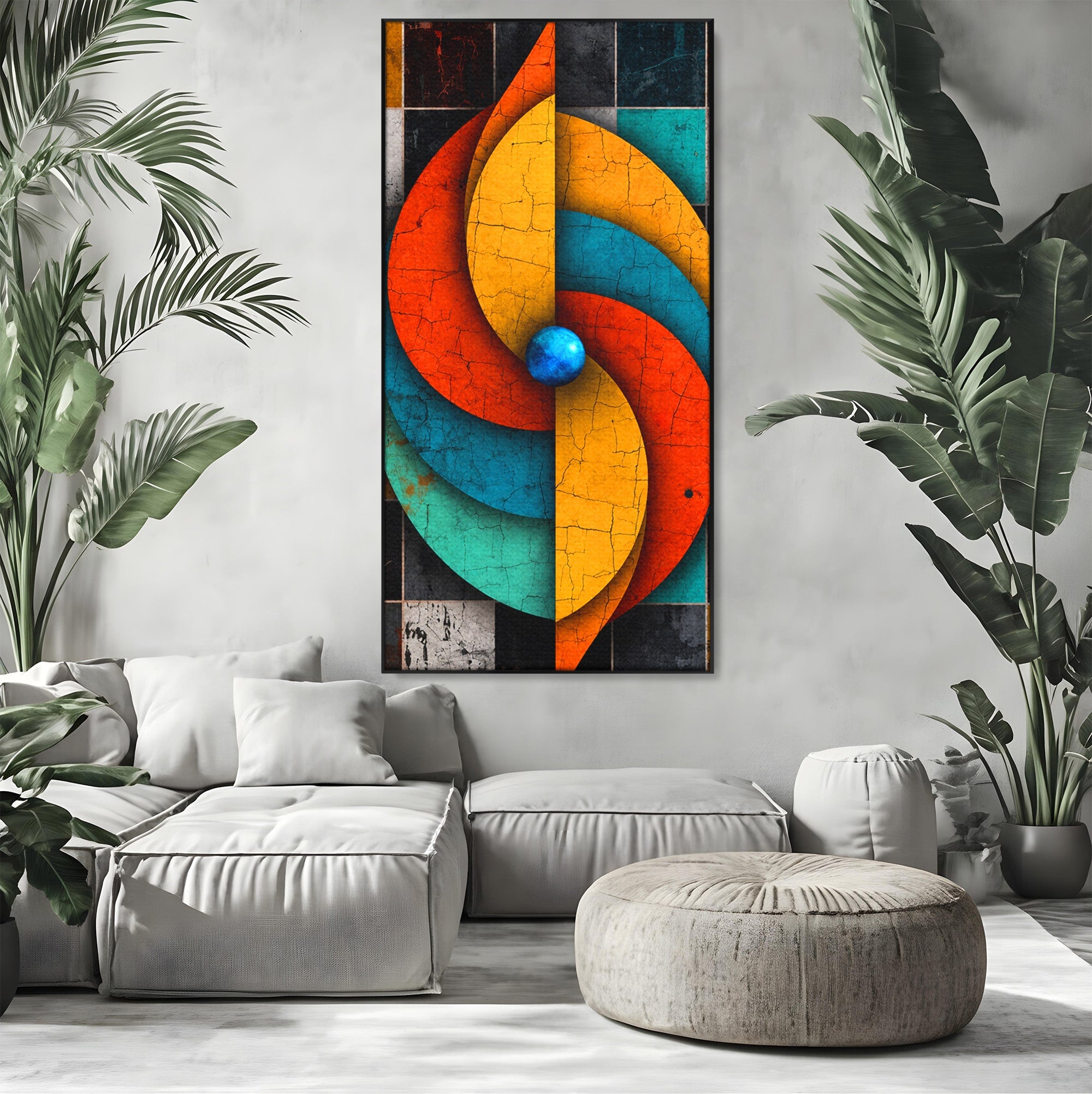 Tablou Canvas Premium LuxCanva® C1320, Spirala Abstracta Colorata, Abstract, Spirala, Geometric, Modern, Birou, Culori Vibrante