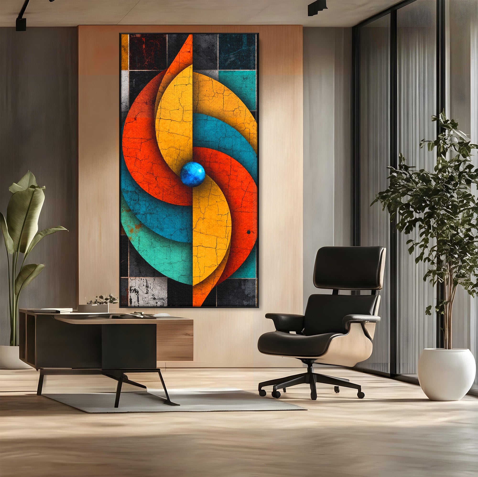 Tablou Canvas Premium LuxCanva® C1320, Spirala Abstracta Colorata, Abstract, Spirala, Geometric, Modern, Birou, Culori Vibrante