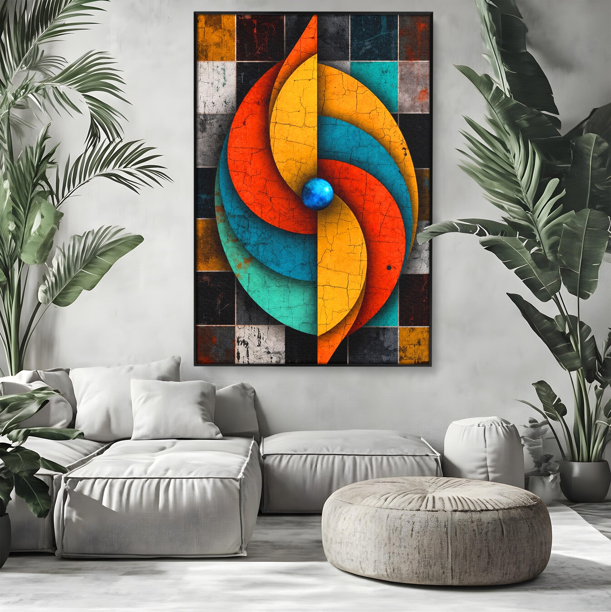Tablou Canvas Premium LuxCanva® C1320, Spirala Abstracta Colorata, Abstract, Spirala, Geometric, Modern, Birou, Culori Vibrante