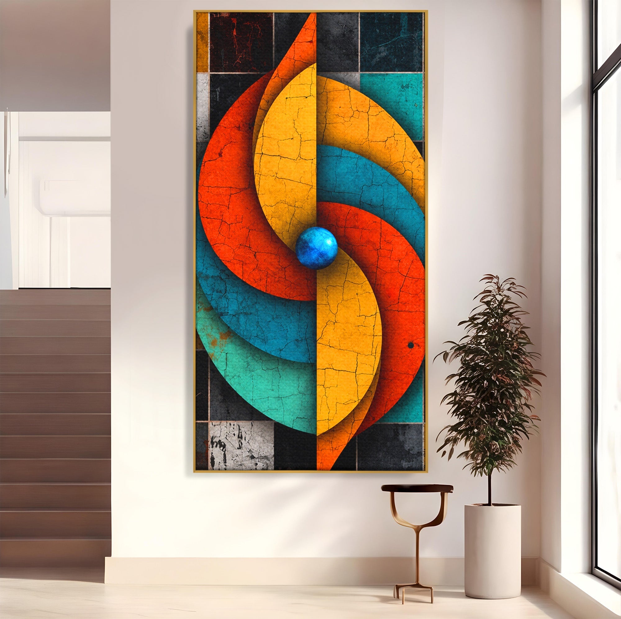 Tablou Canvas Premium LuxCanva® C1320, Spirala Abstracta Colorata, Abstract, Spirala, Geometric, Modern, Birou, Culori Vibrante
