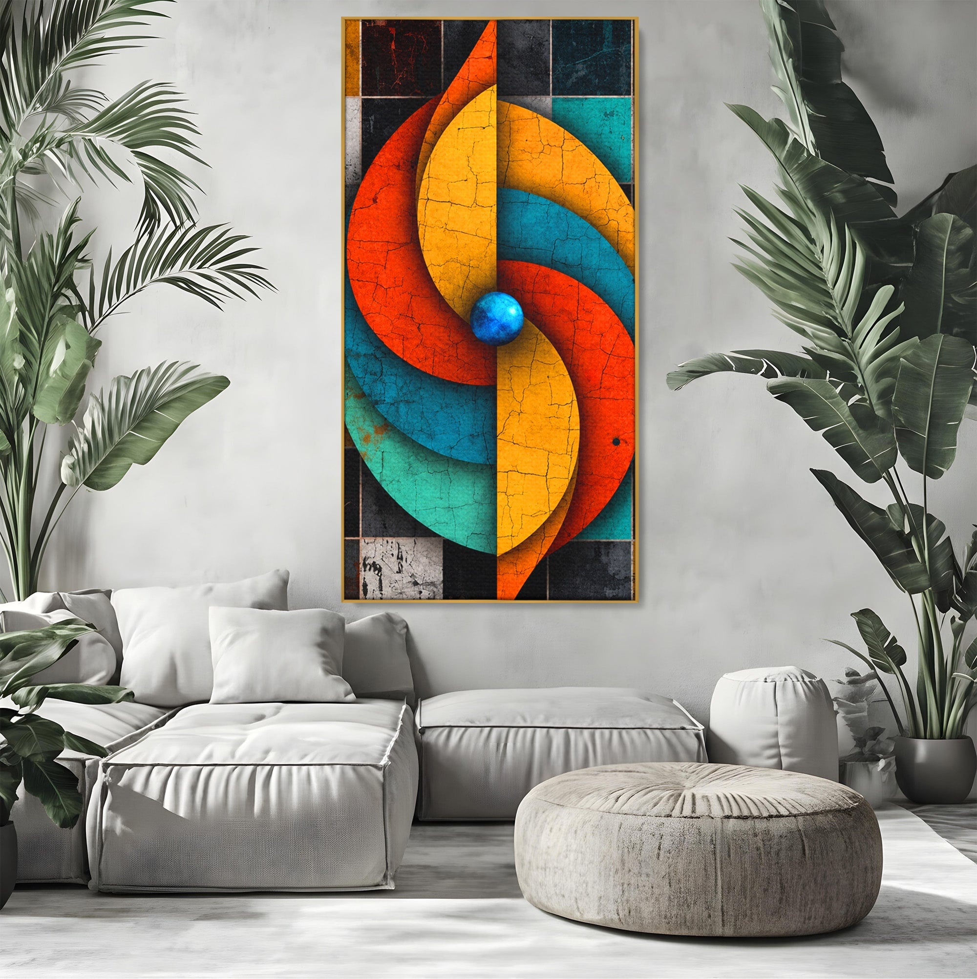Tablou Canvas Premium LuxCanva® C1320, Spirala Abstracta Colorata, Abstract, Spirala, Geometric, Modern, Birou, Culori Vibrante