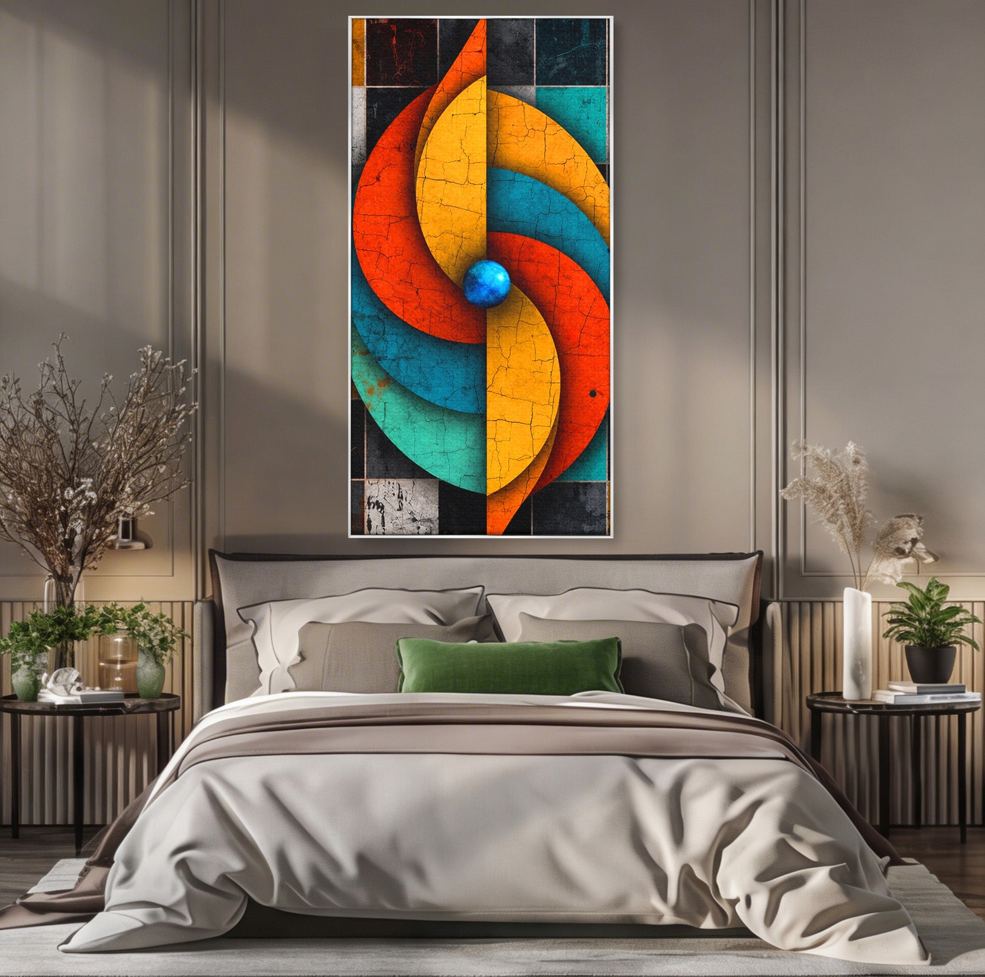 Tablou Canvas Premium LuxCanva® C1320, Spirala Abstracta Colorata, Abstract, Spirala, Geometric, Modern, Birou, Culori Vibrante