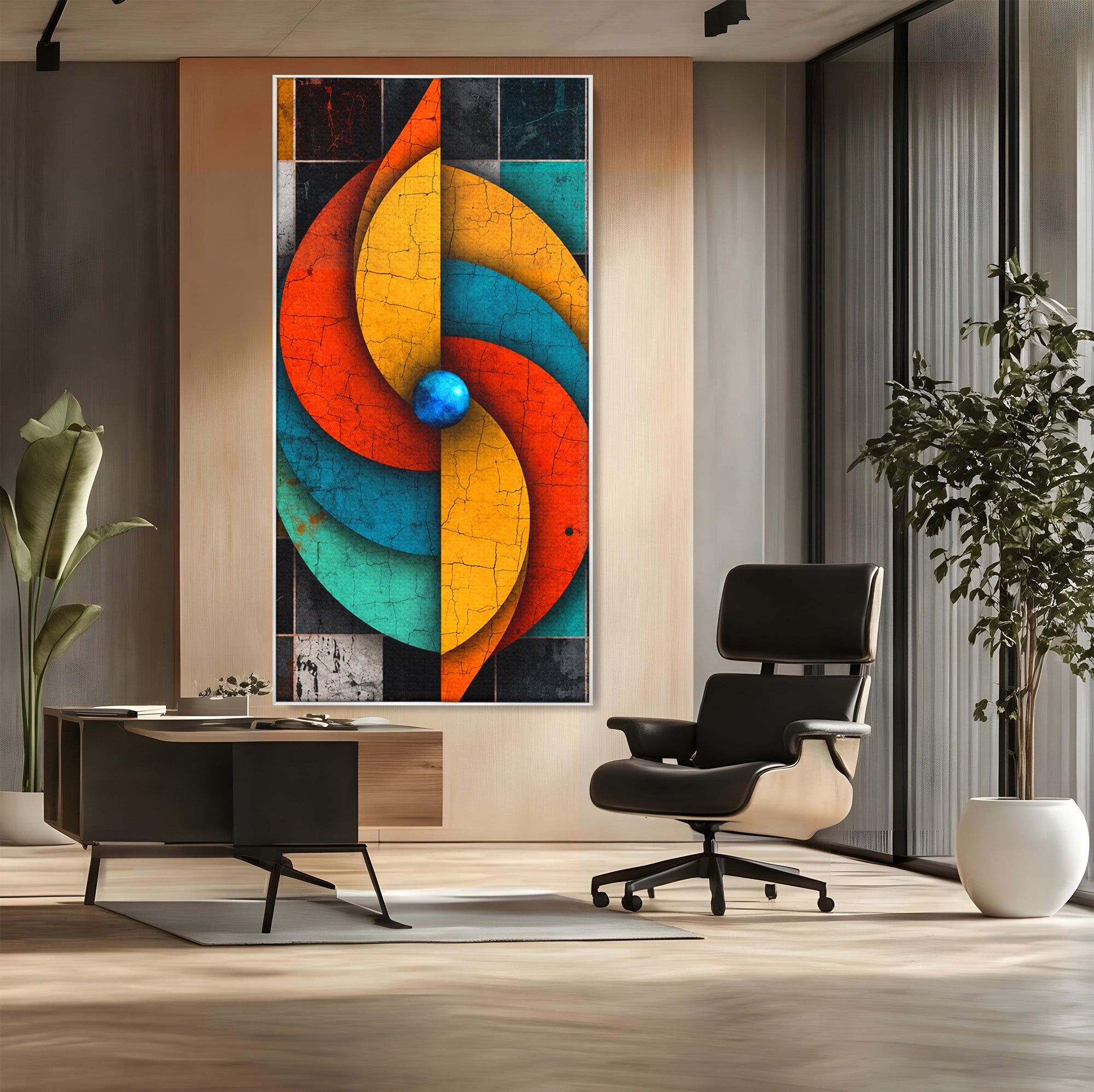 Tablou Canvas Premium LuxCanva® C1320, Spirala Abstracta Colorata, Abstract, Spirala, Geometric, Modern, Birou, Culori Vibrante