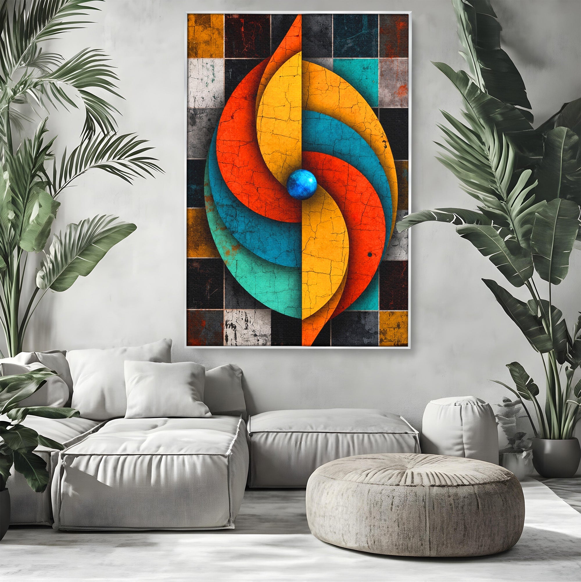 Tablou Canvas Premium LuxCanva® C1320, Spirala Abstracta Colorata, Abstract, Spirala, Geometric, Modern, Birou, Culori Vibrante