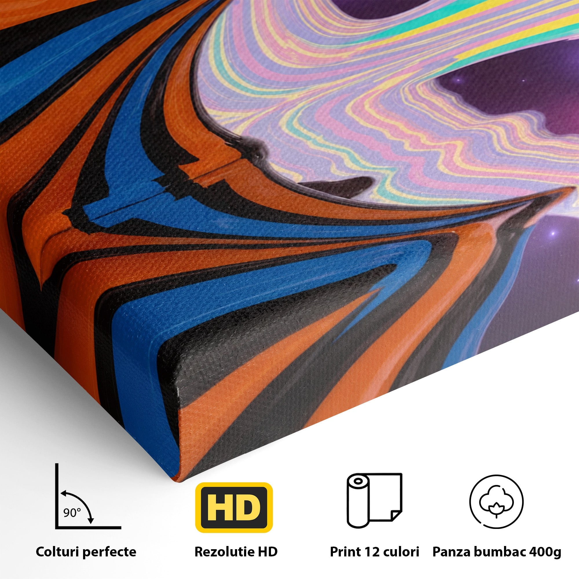 Tablou Canvas Premium LuxCanva® C1321, Universul Curcubeu, Abstract, Spatiu, Curcubeu, Living, Modern, Culori Vibrante