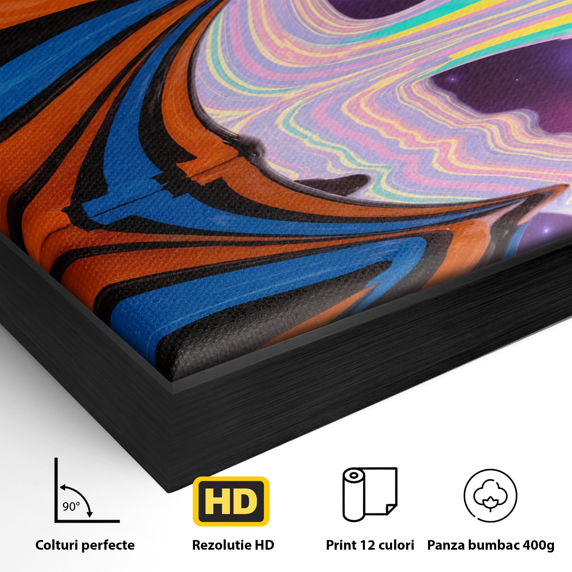 Tablou Canvas Premium LuxCanva® C1321, Universul Curcubeu, Abstract, Spatiu, Curcubeu, Living, Modern, Culori Vibrante