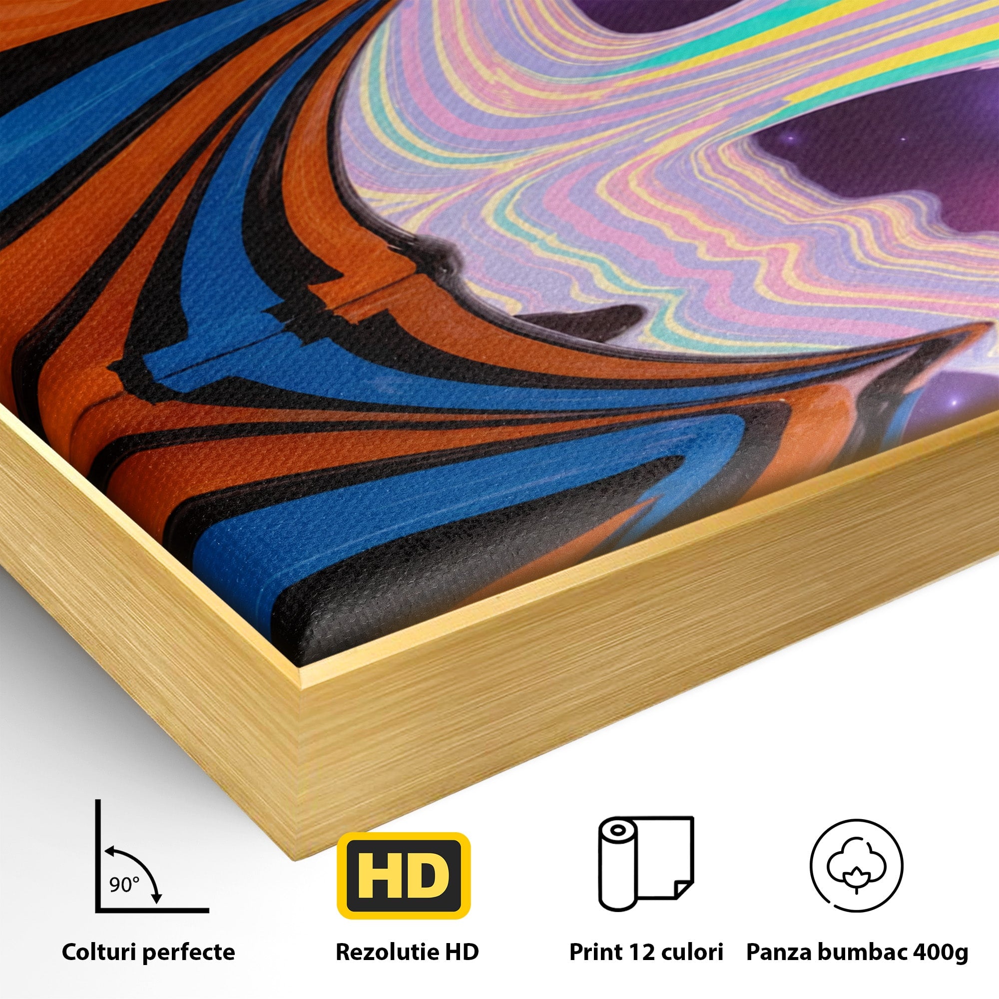 Tablou Canvas Premium LuxCanva® C1321, Universul Curcubeu, Abstract, Spatiu, Curcubeu, Living, Modern, Culori Vibrante