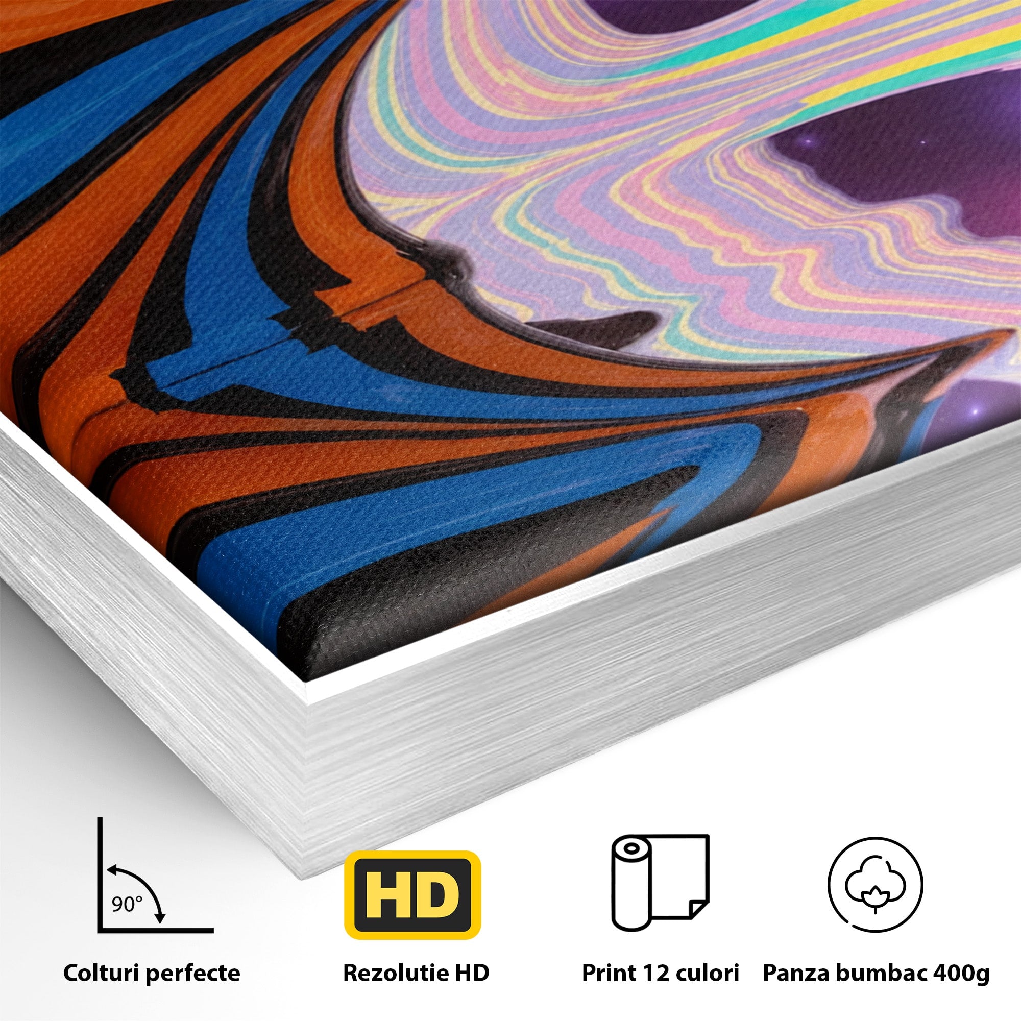 Tablou Canvas Premium LuxCanva® C1321, Universul Curcubeu, Abstract, Spatiu, Curcubeu, Living, Modern, Culori Vibrante