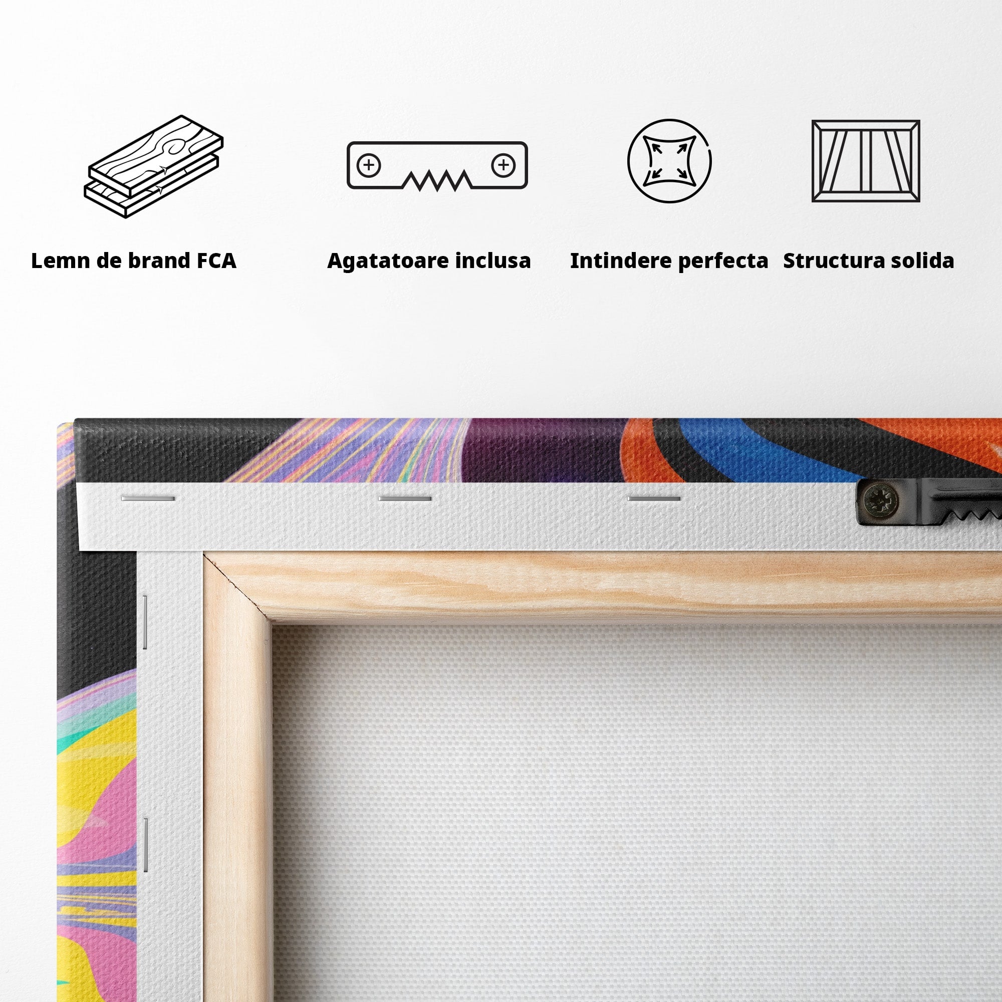 Tablou Canvas Premium LuxCanva® C1321, Universul Curcubeu, Abstract, Spatiu, Curcubeu, Living, Modern, Culori Vibrante