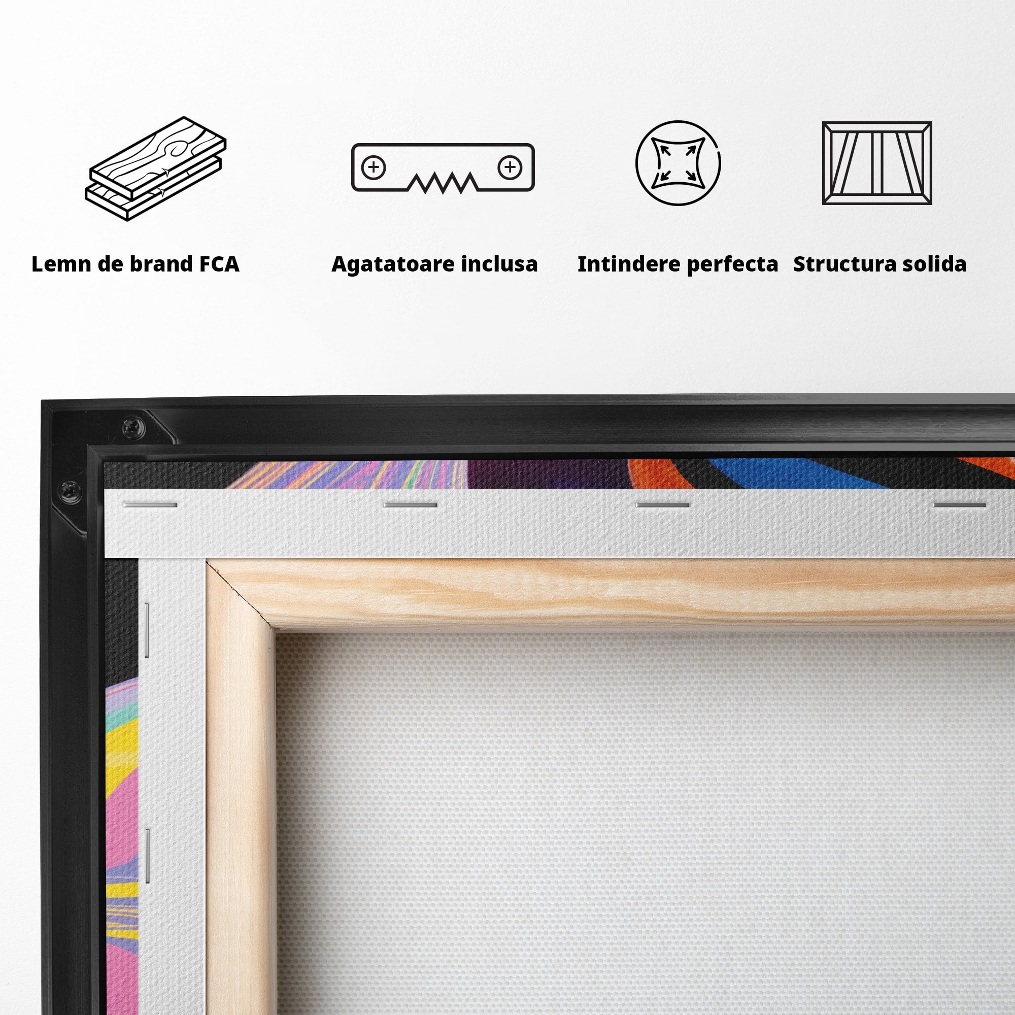 Tablou Canvas Premium LuxCanva® C1321, Universul Curcubeu, Abstract, Spatiu, Curcubeu, Living, Modern, Culori Vibrante