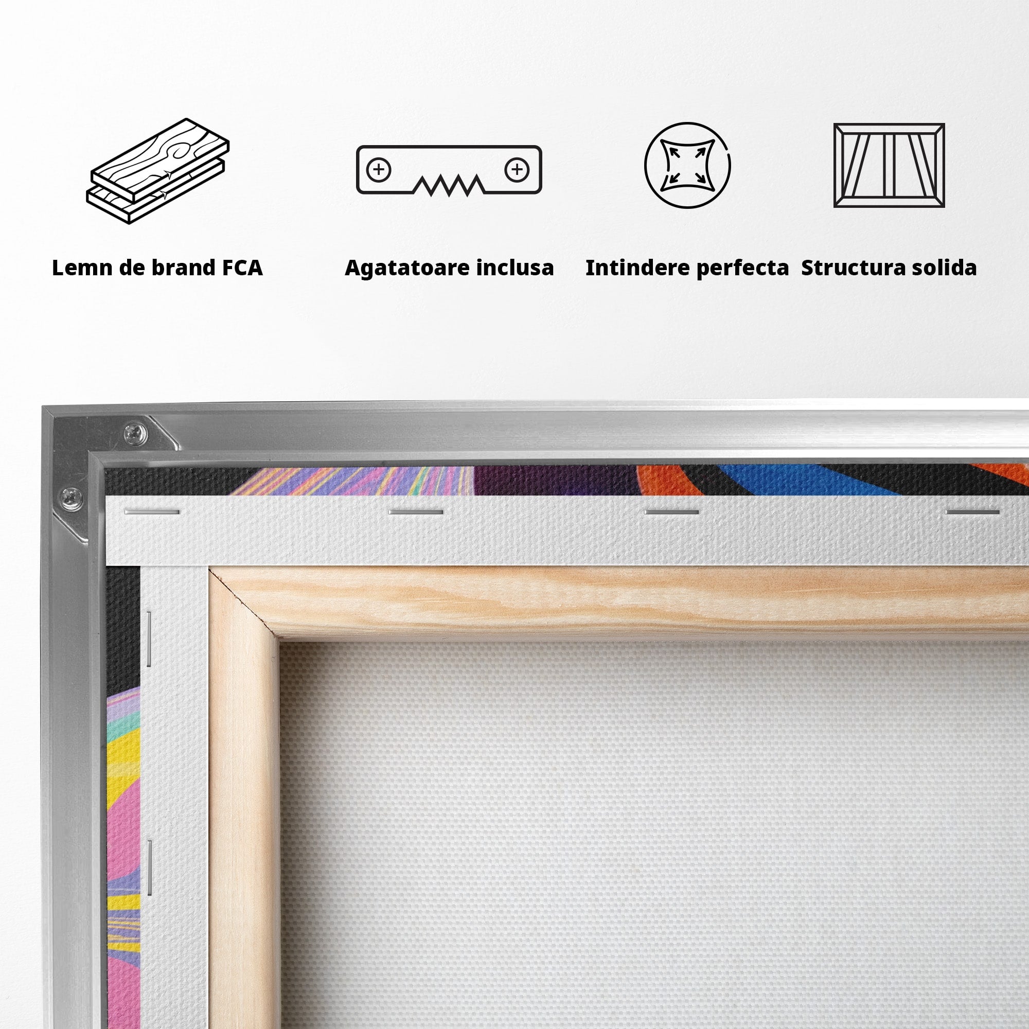 Tablou Canvas Premium LuxCanva® C1321, Universul Curcubeu, Abstract, Spatiu, Curcubeu, Living, Modern, Culori Vibrante