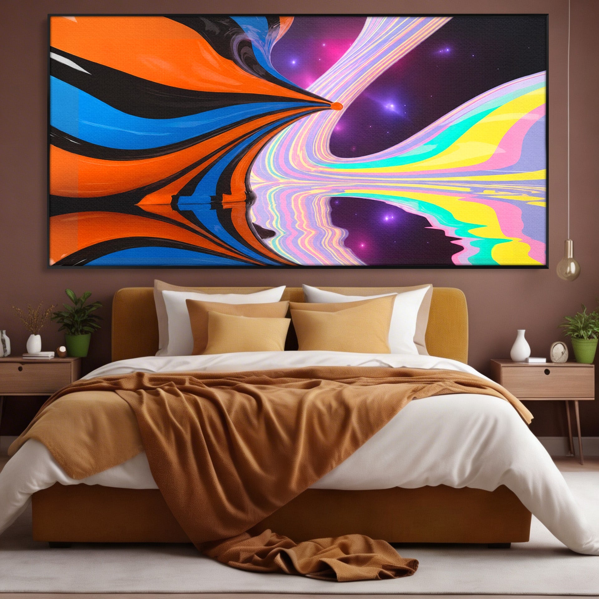 Tablou Canvas Premium LuxCanva® C1321, Universul Curcubeu, Abstract, Spatiu, Curcubeu, Living, Modern, Culori Vibrante