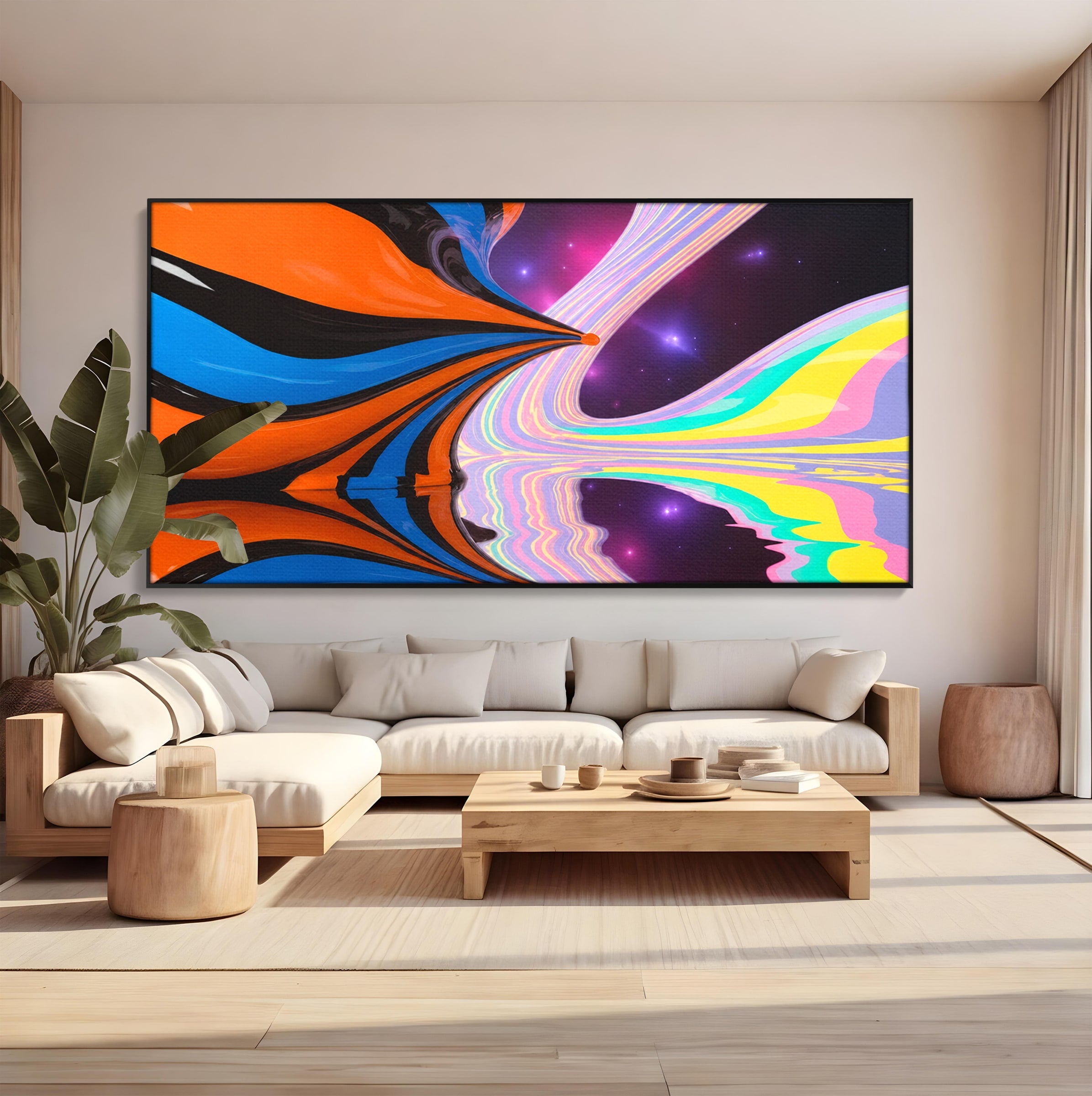 Tablou Canvas Premium LuxCanva® C1321, Universul Curcubeu, Abstract, Spatiu, Curcubeu, Living, Modern, Culori Vibrante
