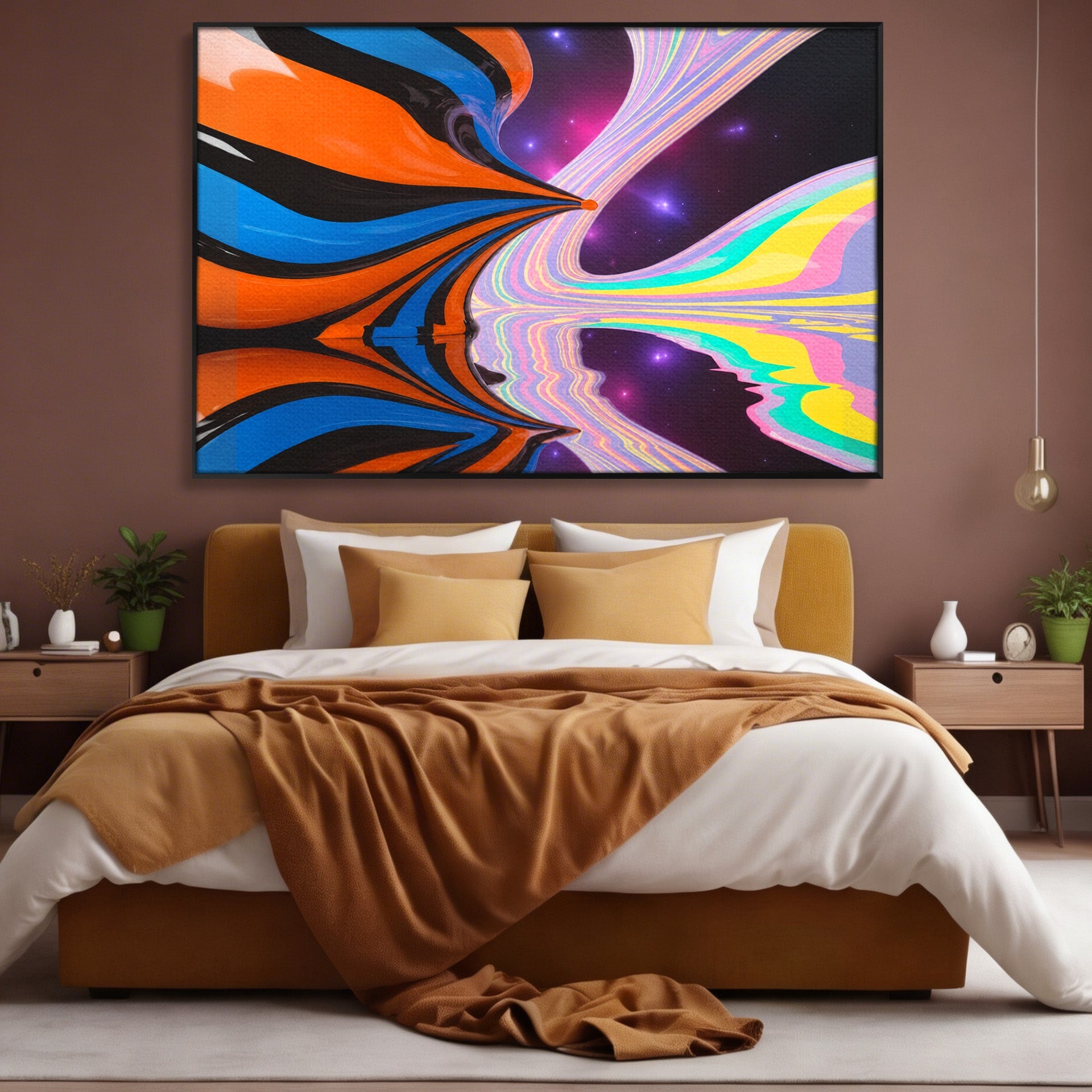 Tablou Canvas Premium LuxCanva® C1321, Universul Curcubeu, Abstract, Spatiu, Curcubeu, Living, Modern, Culori Vibrante