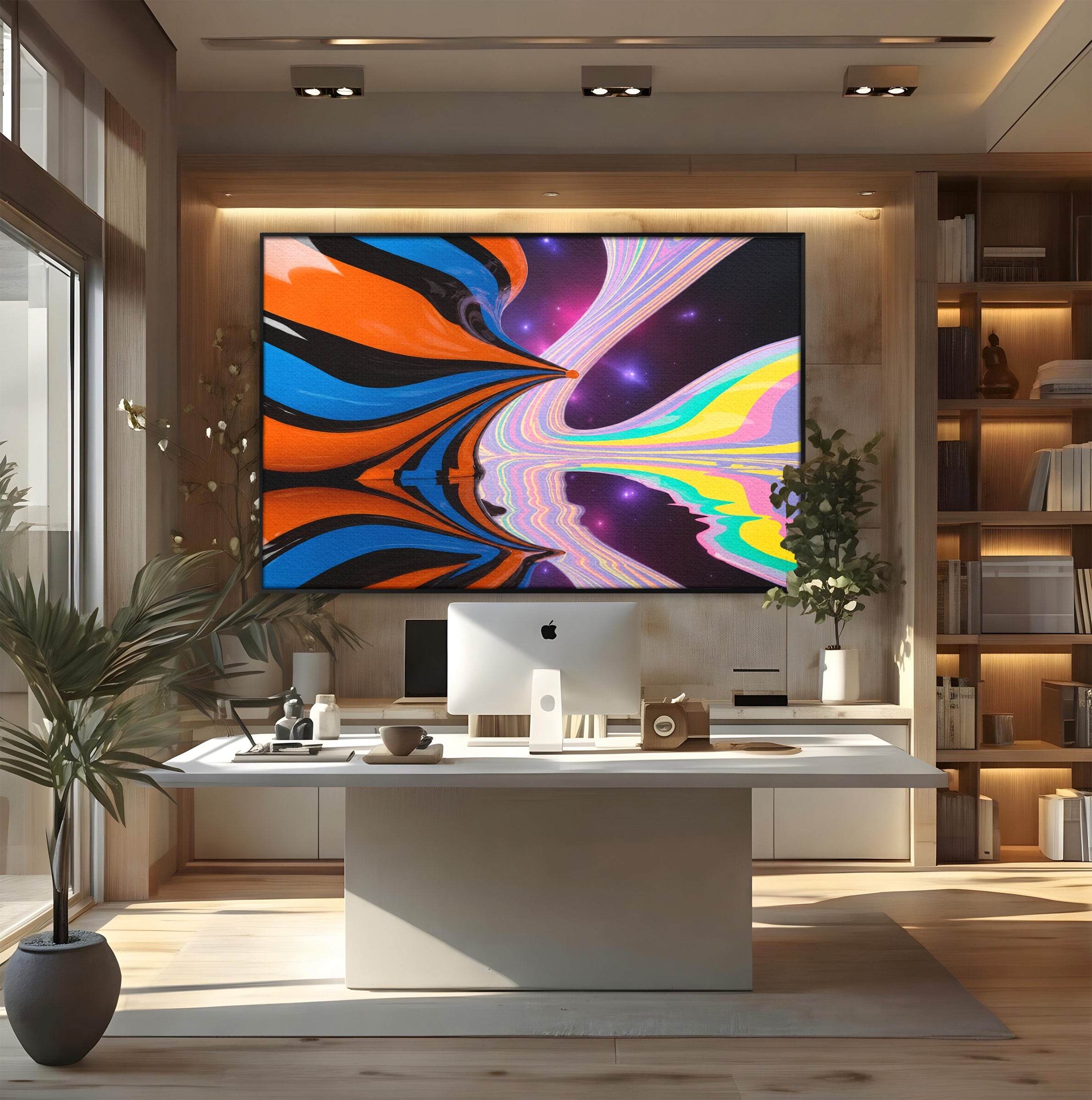 Tablou Canvas Premium LuxCanva® C1321, Universul Curcubeu, Abstract, Spatiu, Curcubeu, Living, Modern, Culori Vibrante