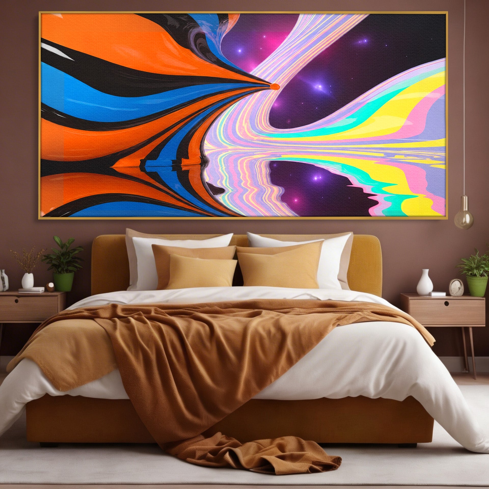 Tablou Canvas Premium LuxCanva® C1321, Universul Curcubeu, Abstract, Spatiu, Curcubeu, Living, Modern, Culori Vibrante