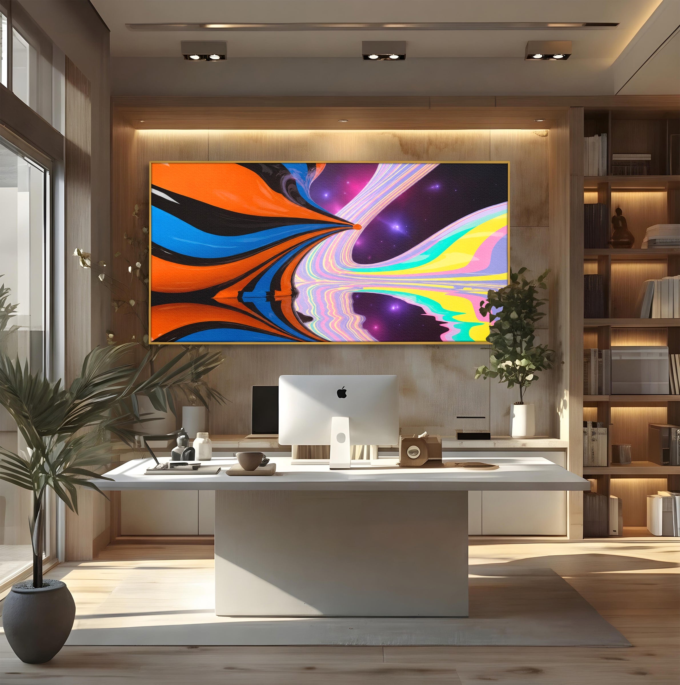 Tablou Canvas Premium LuxCanva® C1321, Universul Curcubeu, Abstract, Spatiu, Curcubeu, Living, Modern, Culori Vibrante