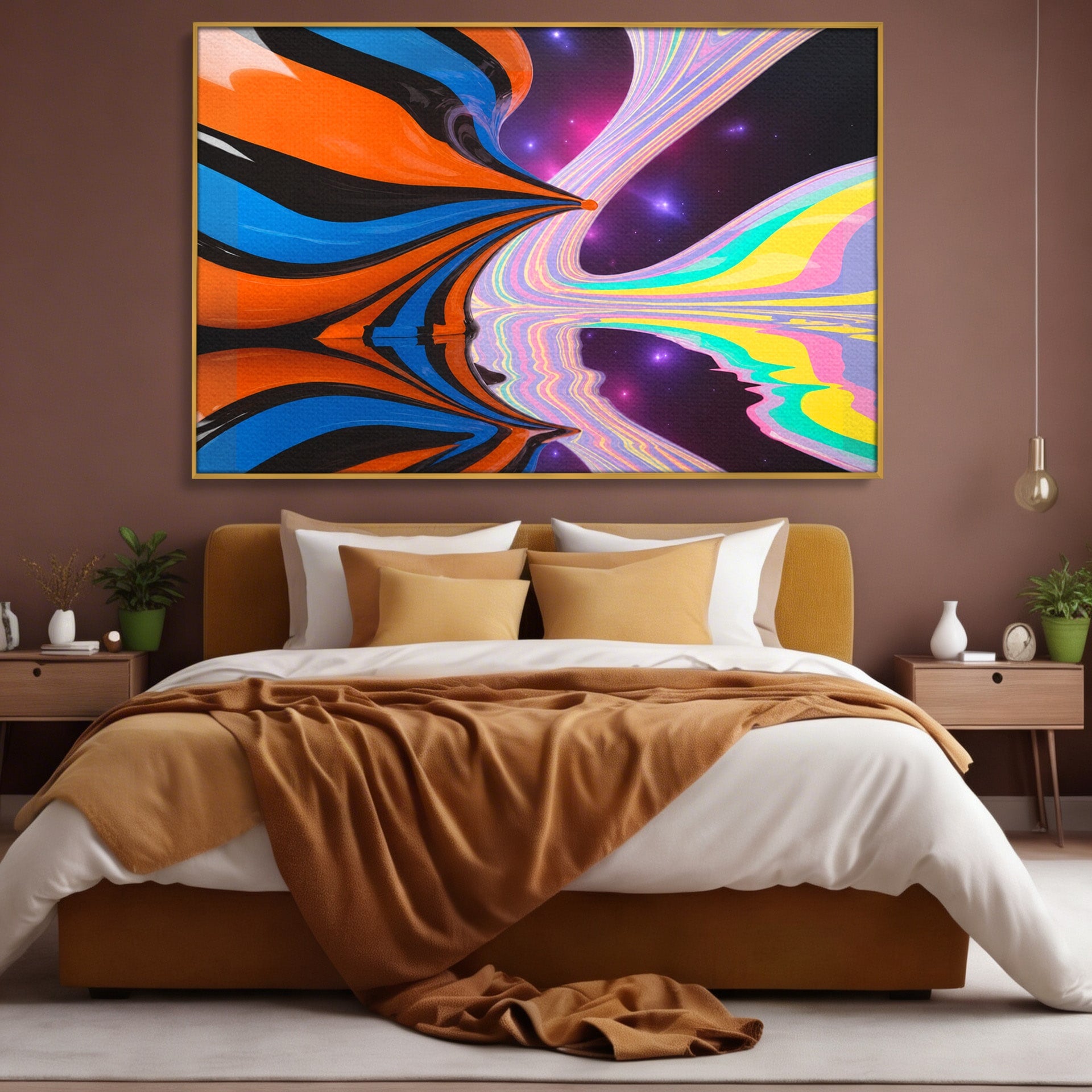 Tablou Canvas Premium LuxCanva® C1321, Universul Curcubeu, Abstract, Spatiu, Curcubeu, Living, Modern, Culori Vibrante