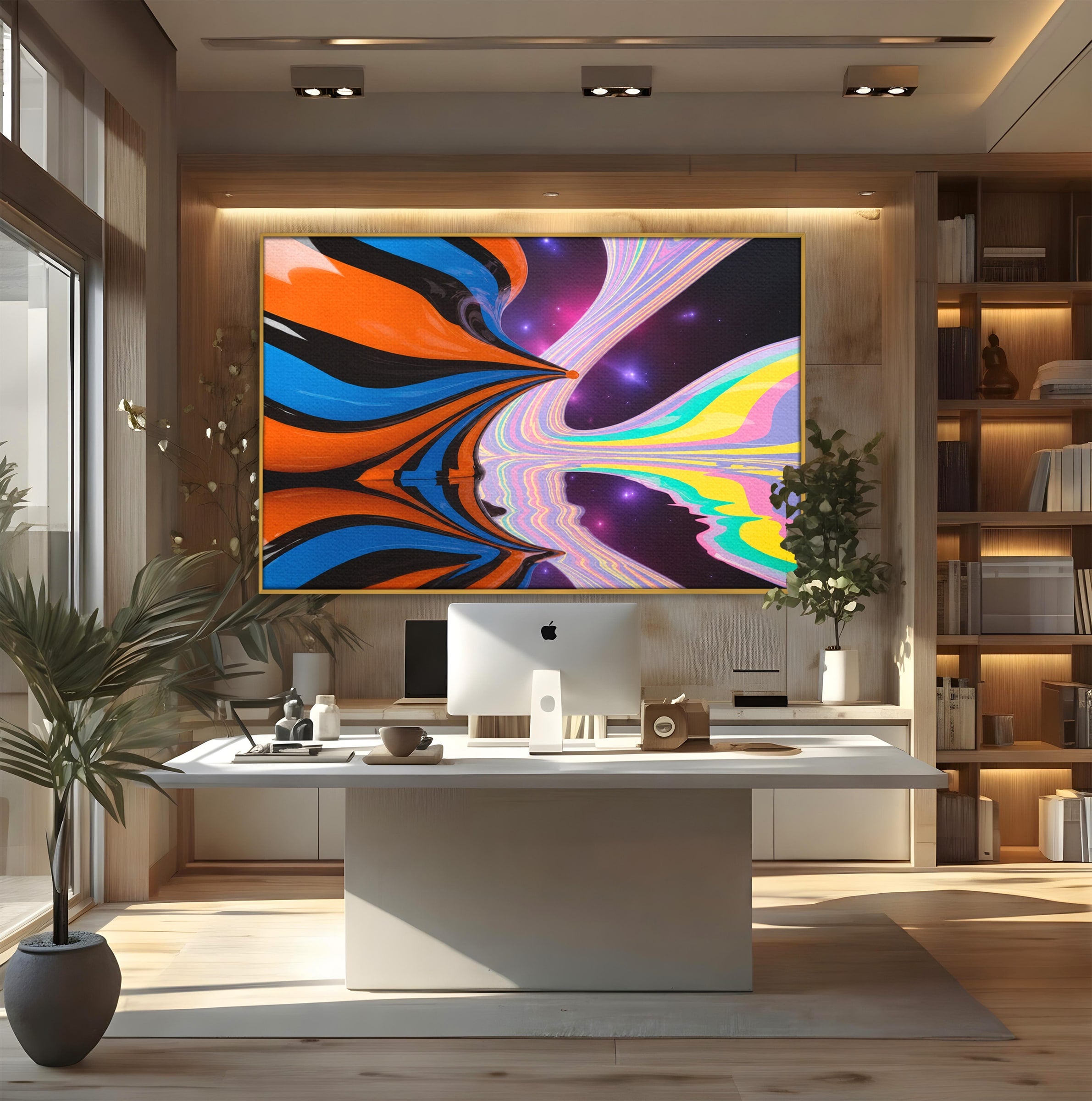 Tablou Canvas Premium LuxCanva® C1321, Universul Curcubeu, Abstract, Spatiu, Curcubeu, Living, Modern, Culori Vibrante