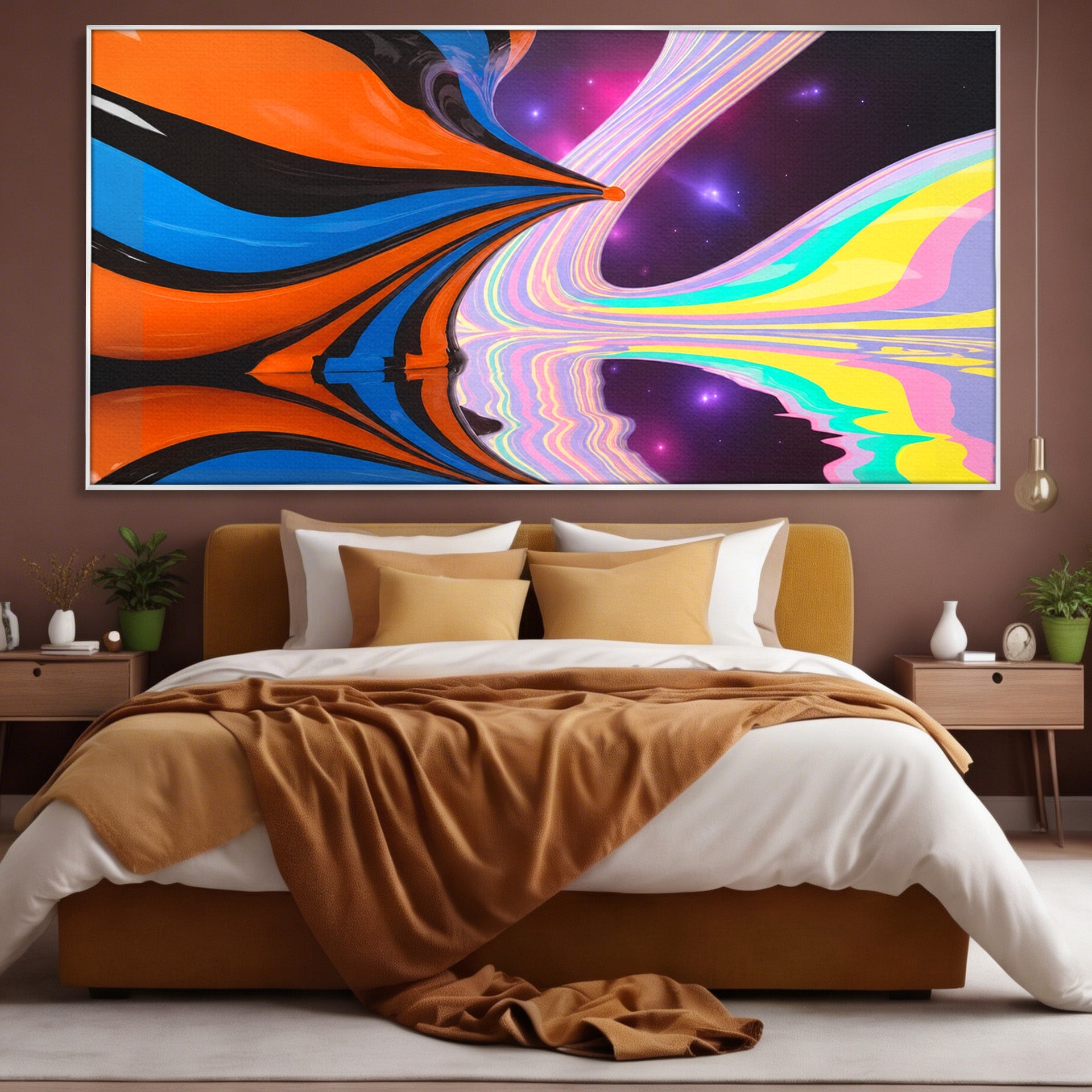 Tablou Canvas Premium LuxCanva® C1321, Universul Curcubeu, Abstract, Spatiu, Curcubeu, Living, Modern, Culori Vibrante