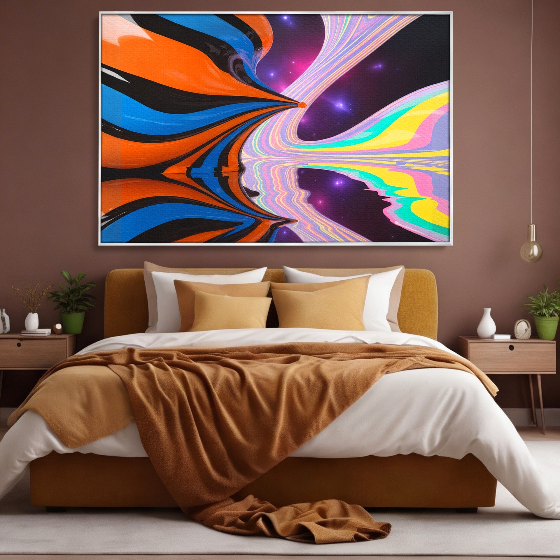 Tablou Canvas Premium LuxCanva® C1321, Universul Curcubeu, Abstract, Spatiu, Curcubeu, Living, Modern, Culori Vibrante