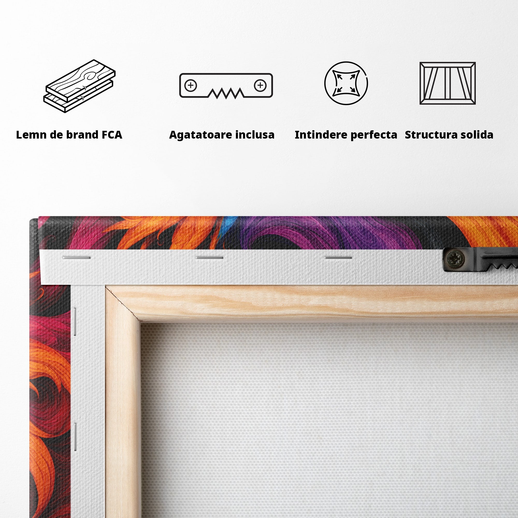 Tablou Canvas Premium LuxCanva® C1322, Flori In Vortex, Flori, Abstract, Vortex, Energetic, Living, Culori Vibrante
