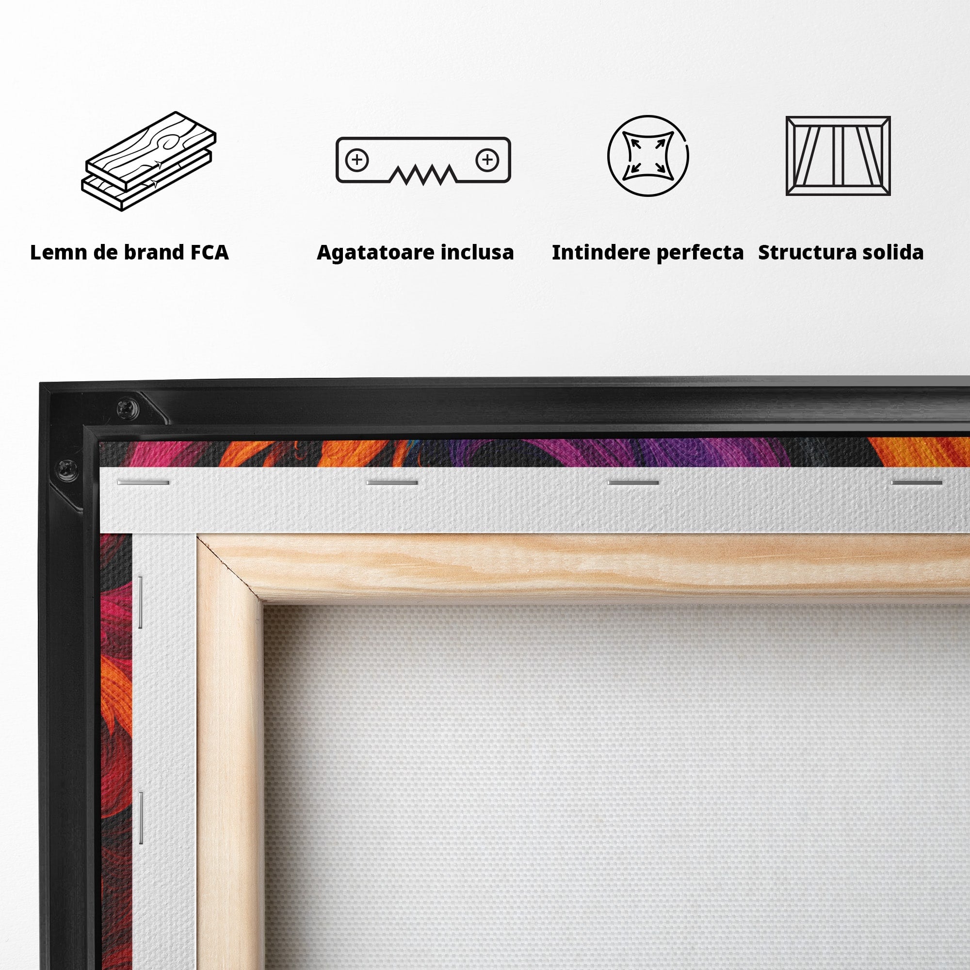 Tablou Canvas Premium LuxCanva® C1322, Flori In Vortex, Flori, Abstract, Vortex, Energetic, Living, Culori Vibrante