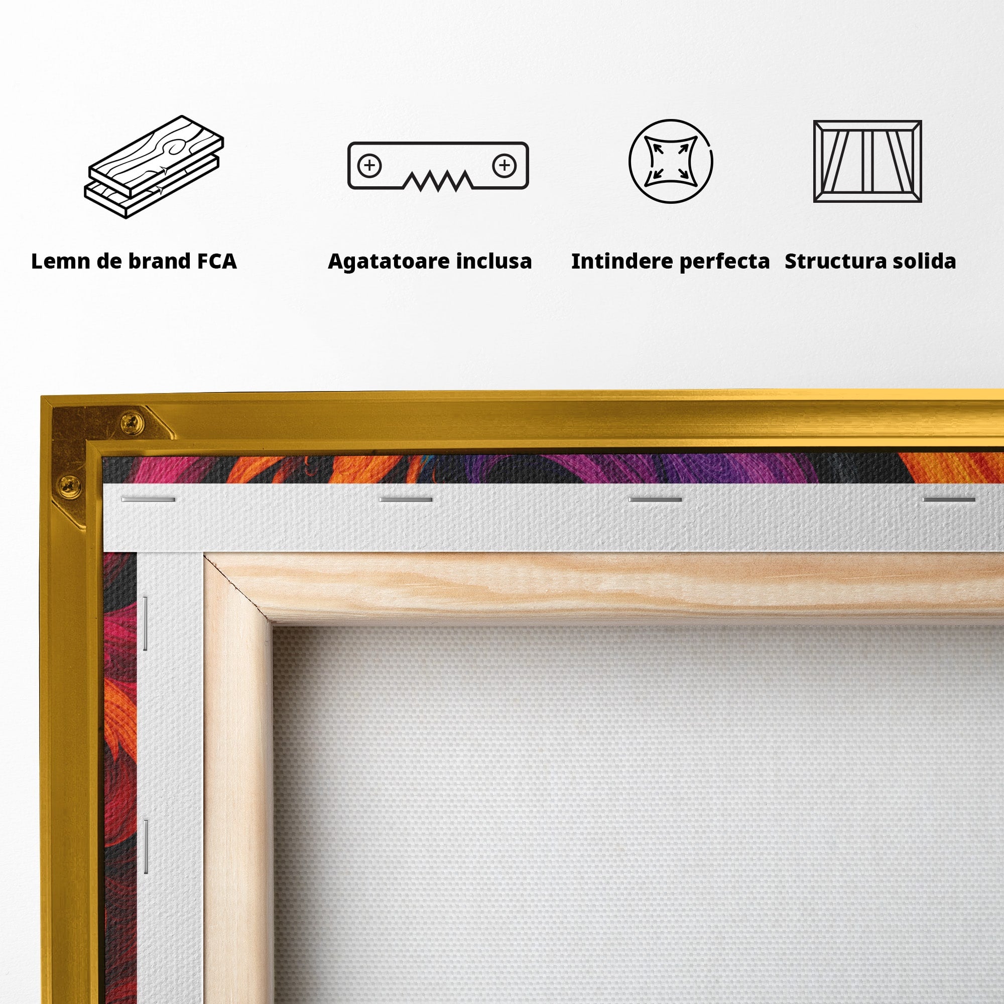 Tablou Canvas Premium LuxCanva® C1322, Flori In Vortex, Flori, Abstract, Vortex, Energetic, Living, Culori Vibrante