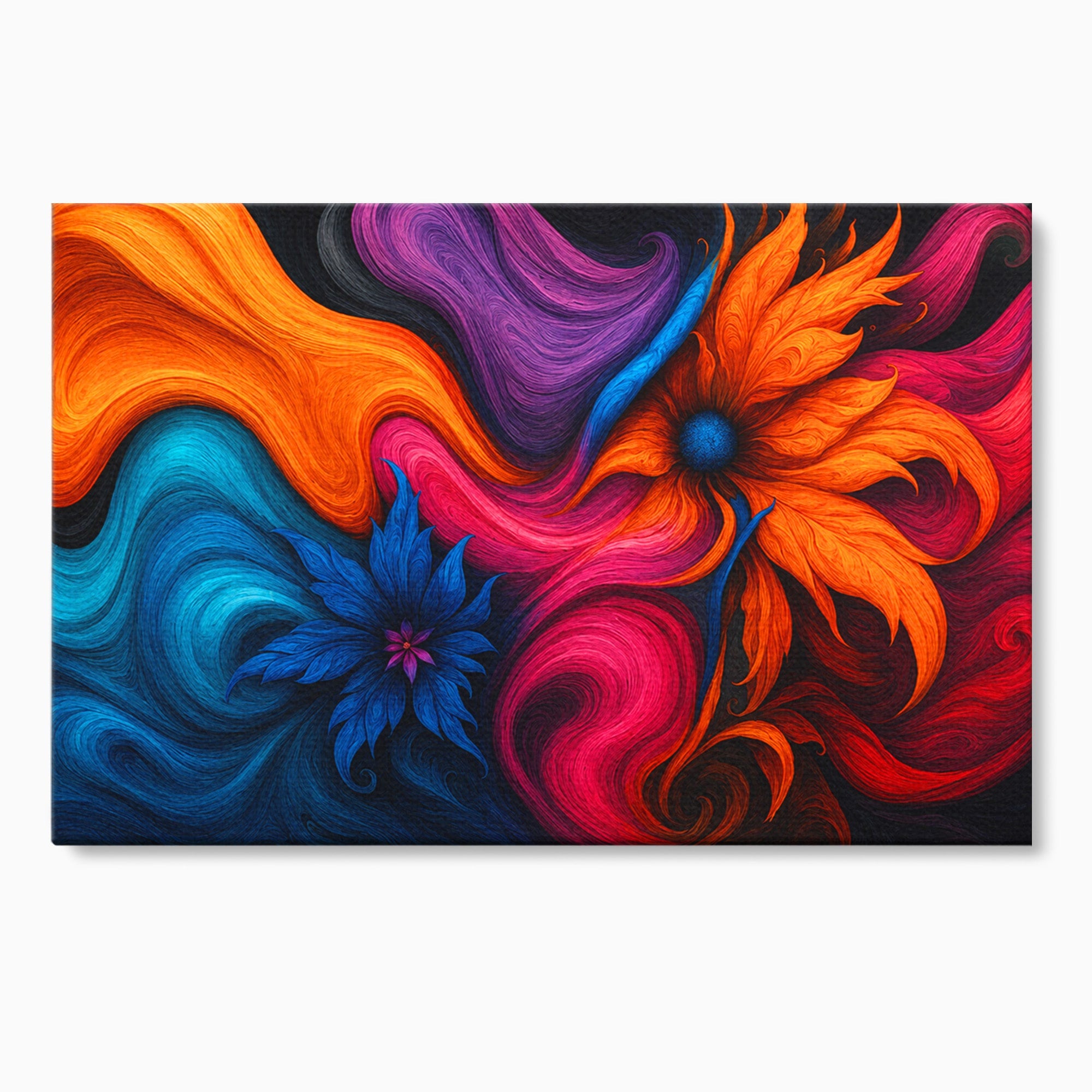 Tablou Canvas Premium LuxCanva® C1322, Flori In Vortex, Flori, Abstract, Vortex, Energetic, Living, Culori Vibrante