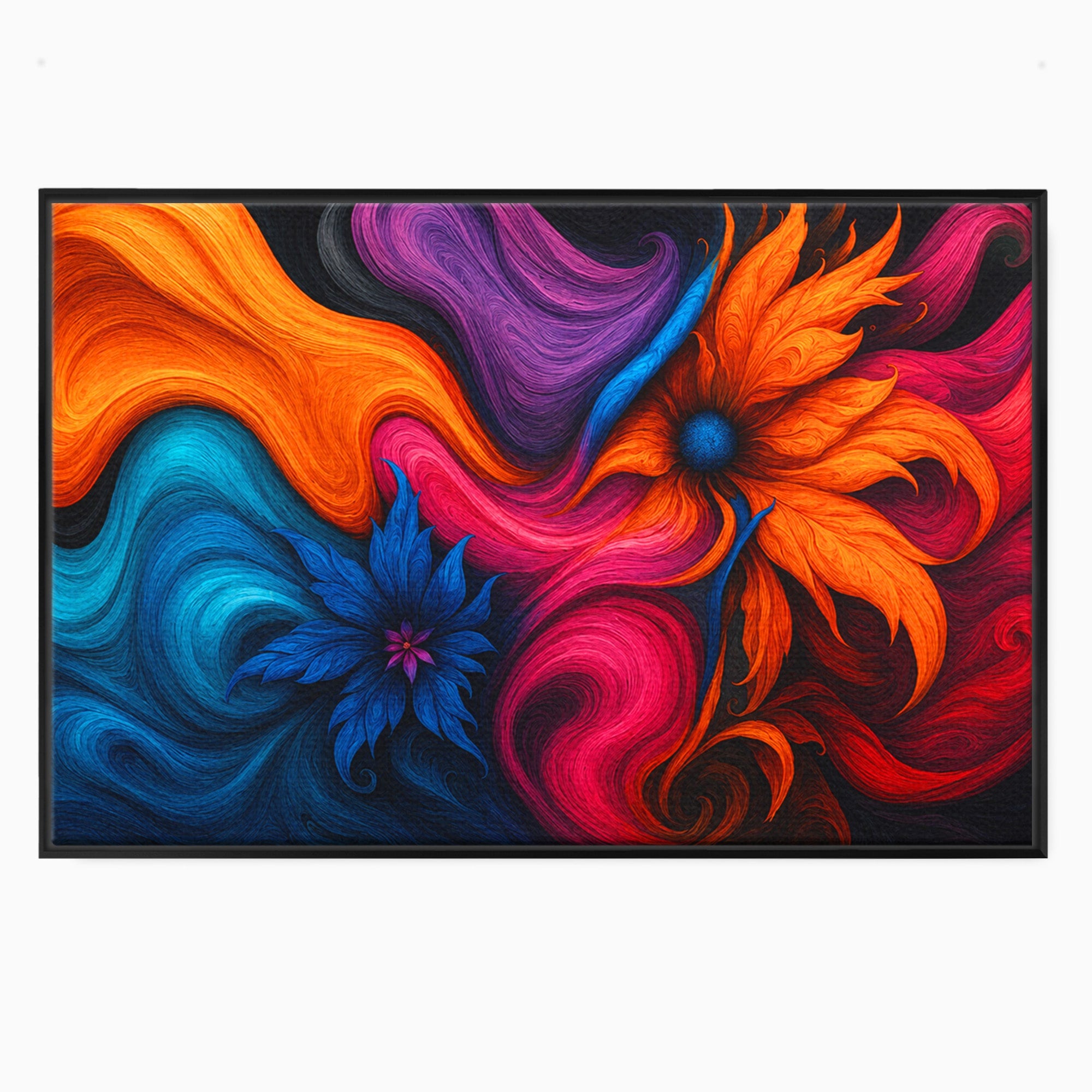 Tablou Canvas Premium LuxCanva® C1322, Flori In Vortex, Flori, Abstract, Vortex, Energetic, Living, Culori Vibrante
