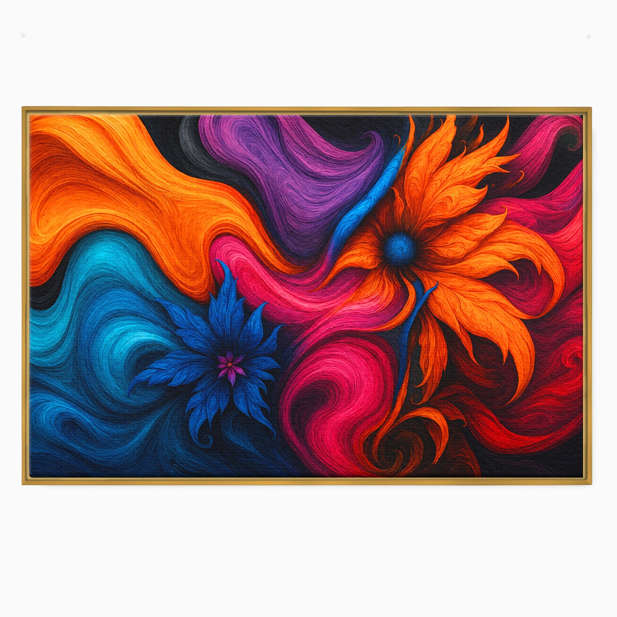 Tablou Canvas Premium LuxCanva® C1322, Flori In Vortex, Flori, Abstract, Vortex, Energetic, Living, Culori Vibrante