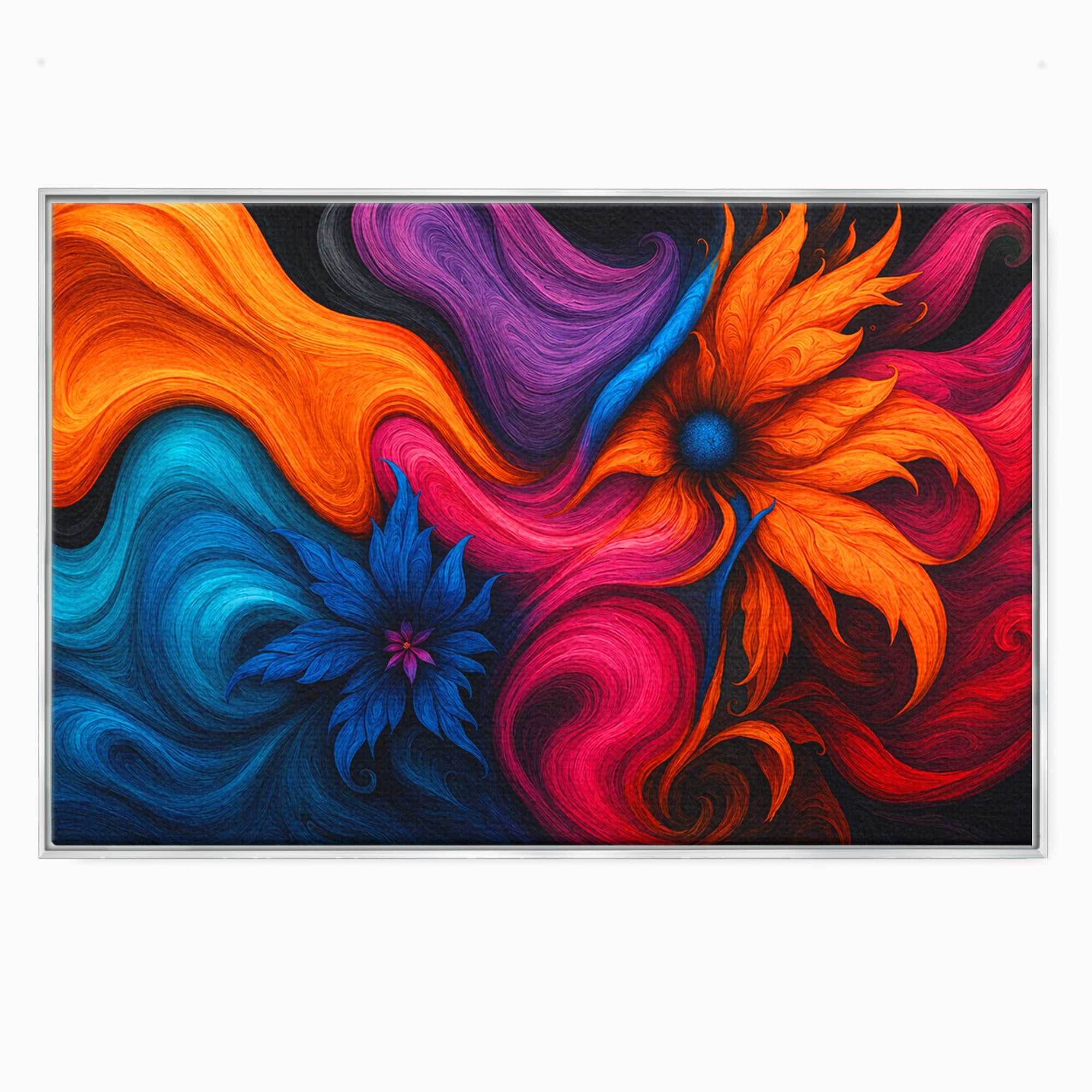 Tablou Canvas Premium LuxCanva® C1322, Flori In Vortex, Flori, Abstract, Vortex, Energetic, Living, Culori Vibrante