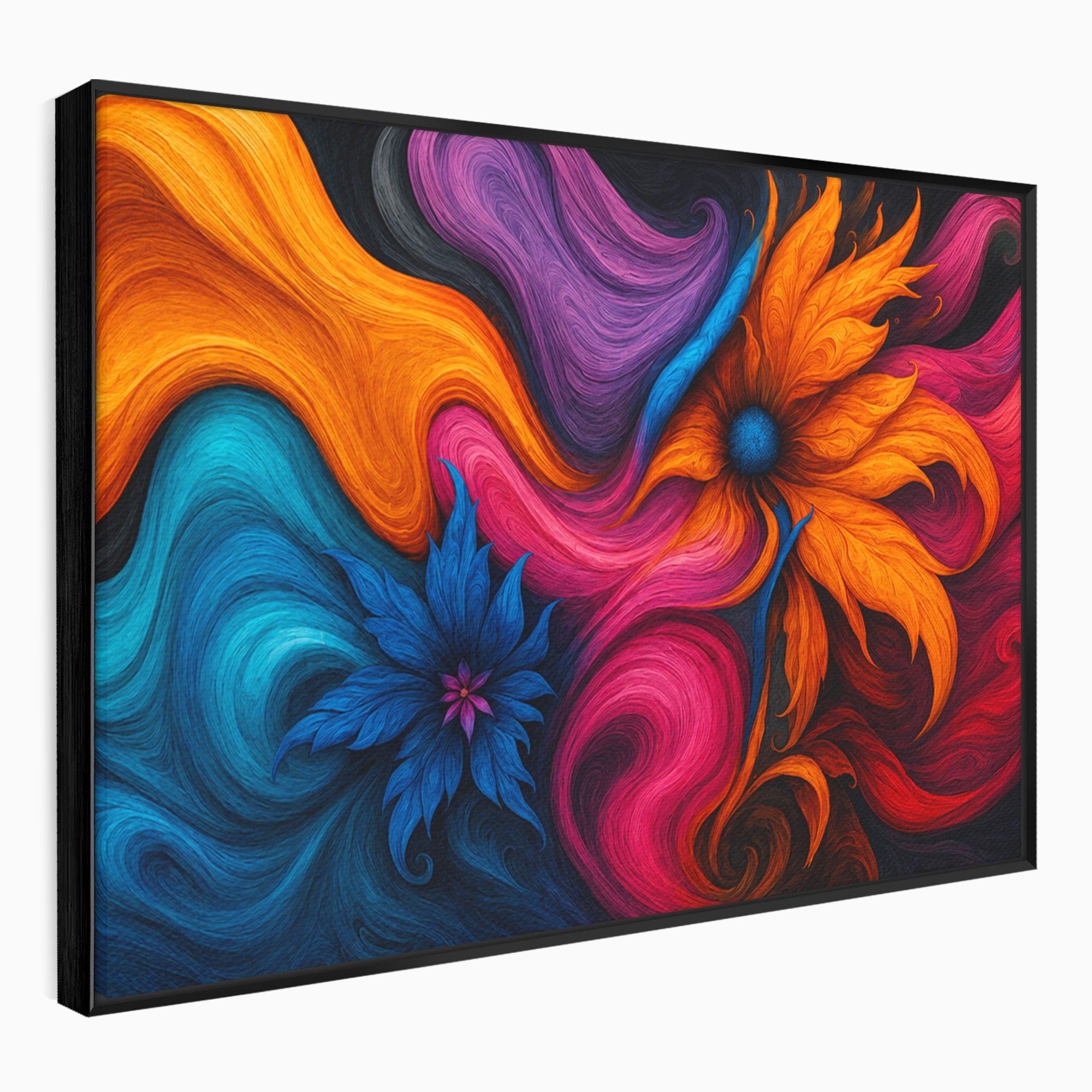 Tablou Canvas Premium LuxCanva® C1322, Flori In Vortex, Flori, Abstract, Vortex, Energetic, Living, Culori Vibrante