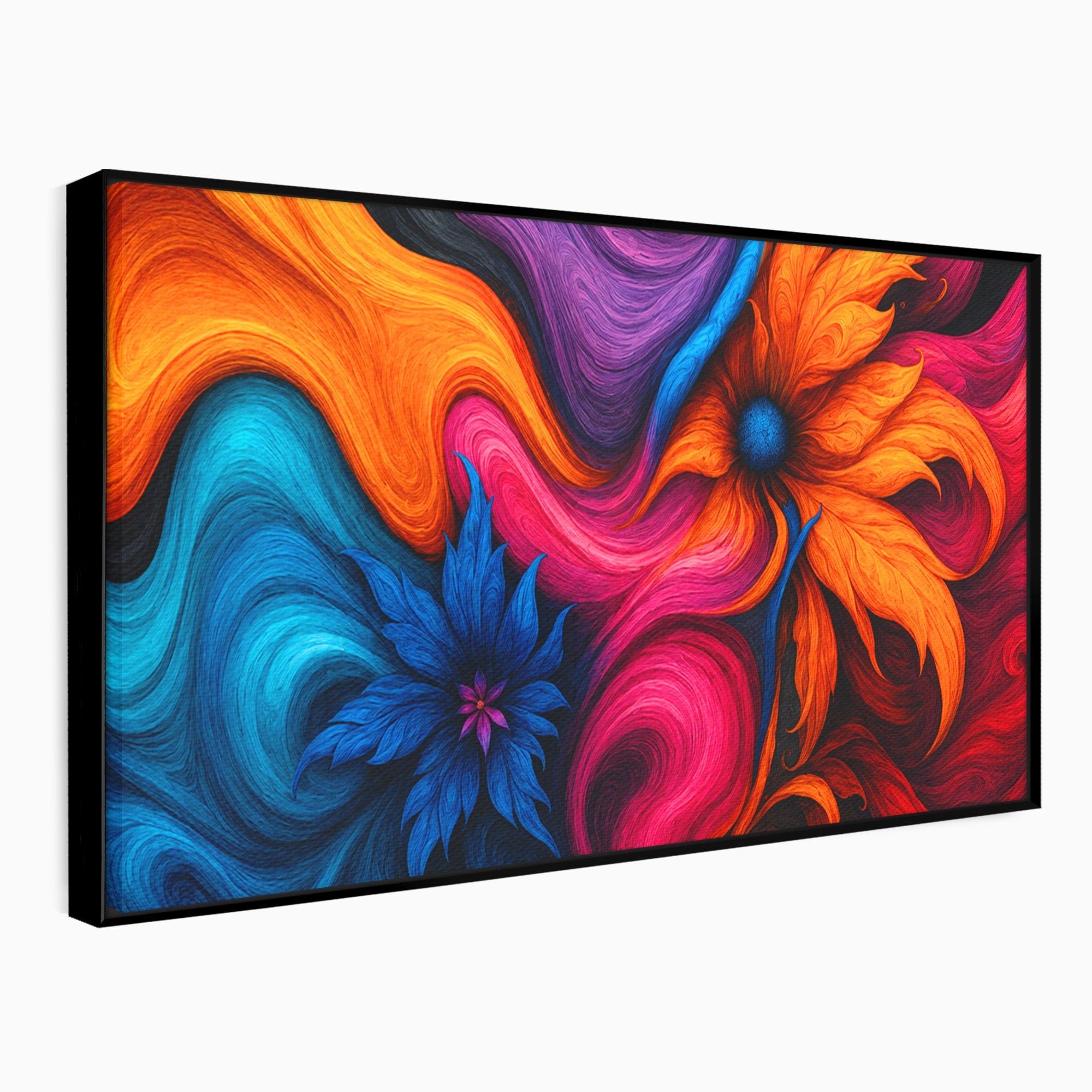 Tablou Canvas Premium LuxCanva® C1322, Flori In Vortex, Flori, Abstract, Vortex, Energetic, Living, Culori Vibrante
