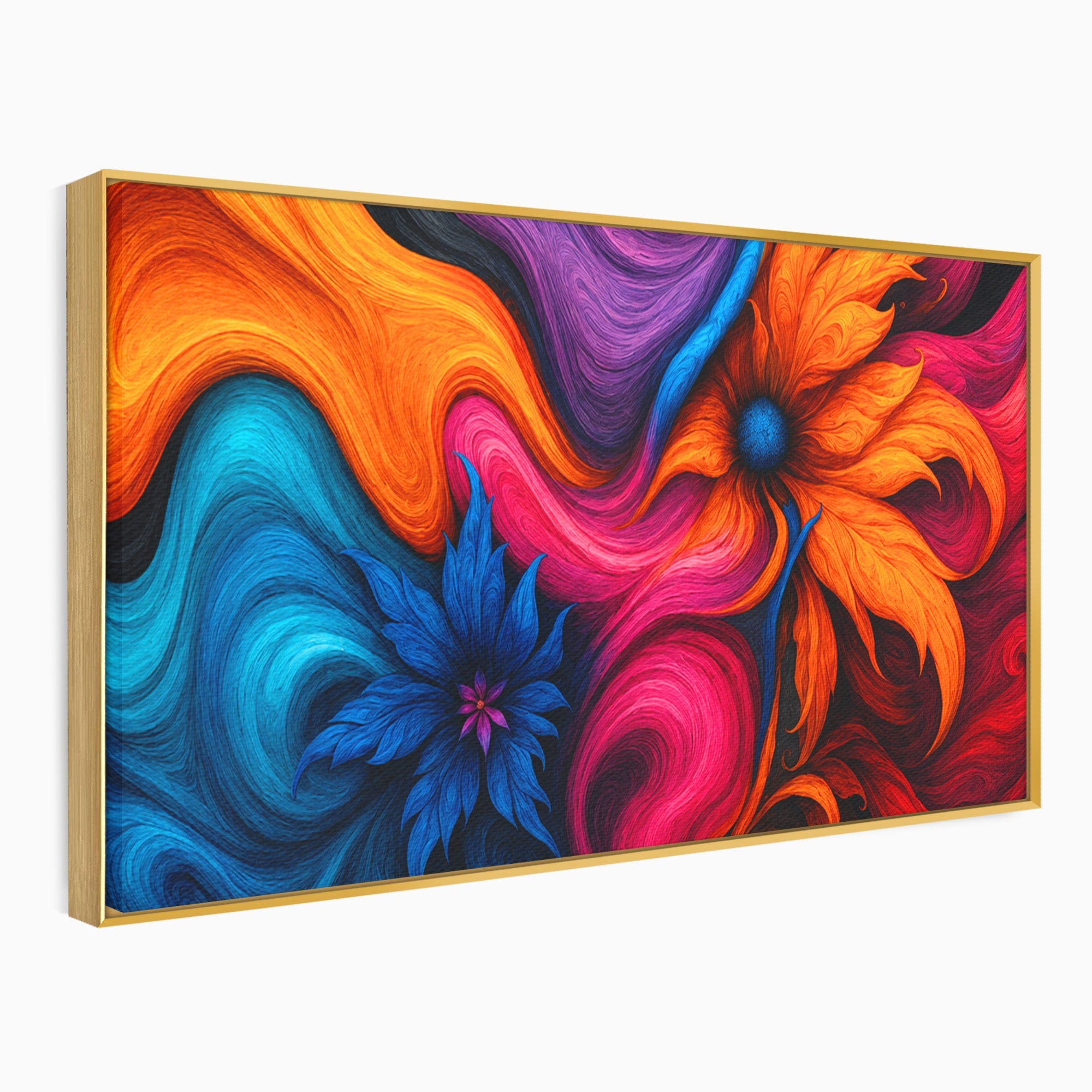 Tablou Canvas Premium LuxCanva® C1322, Flori In Vortex, Flori, Abstract, Vortex, Energetic, Living, Culori Vibrante