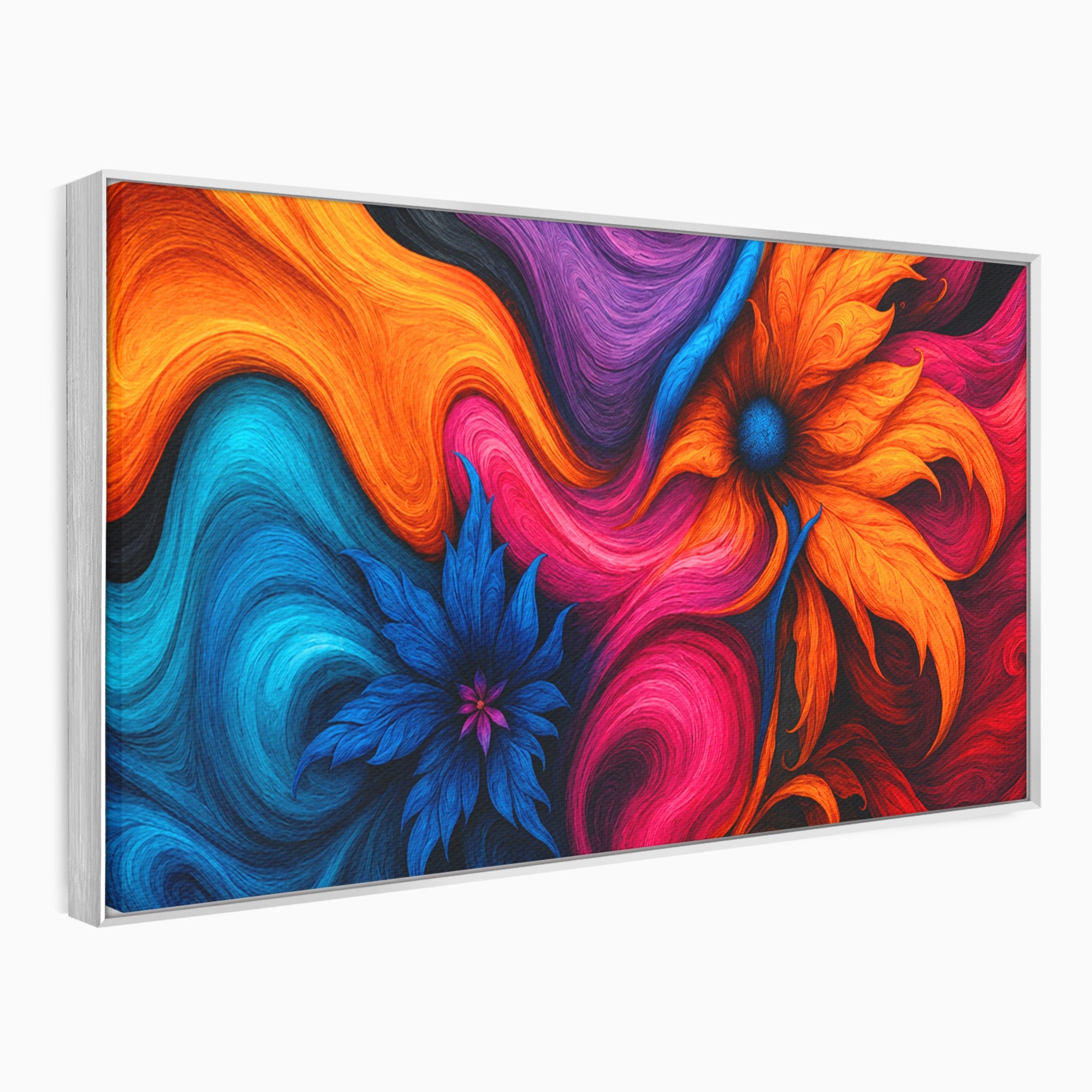 Tablou Canvas Premium LuxCanva® C1322, Flori In Vortex, Flori, Abstract, Vortex, Energetic, Living, Culori Vibrante