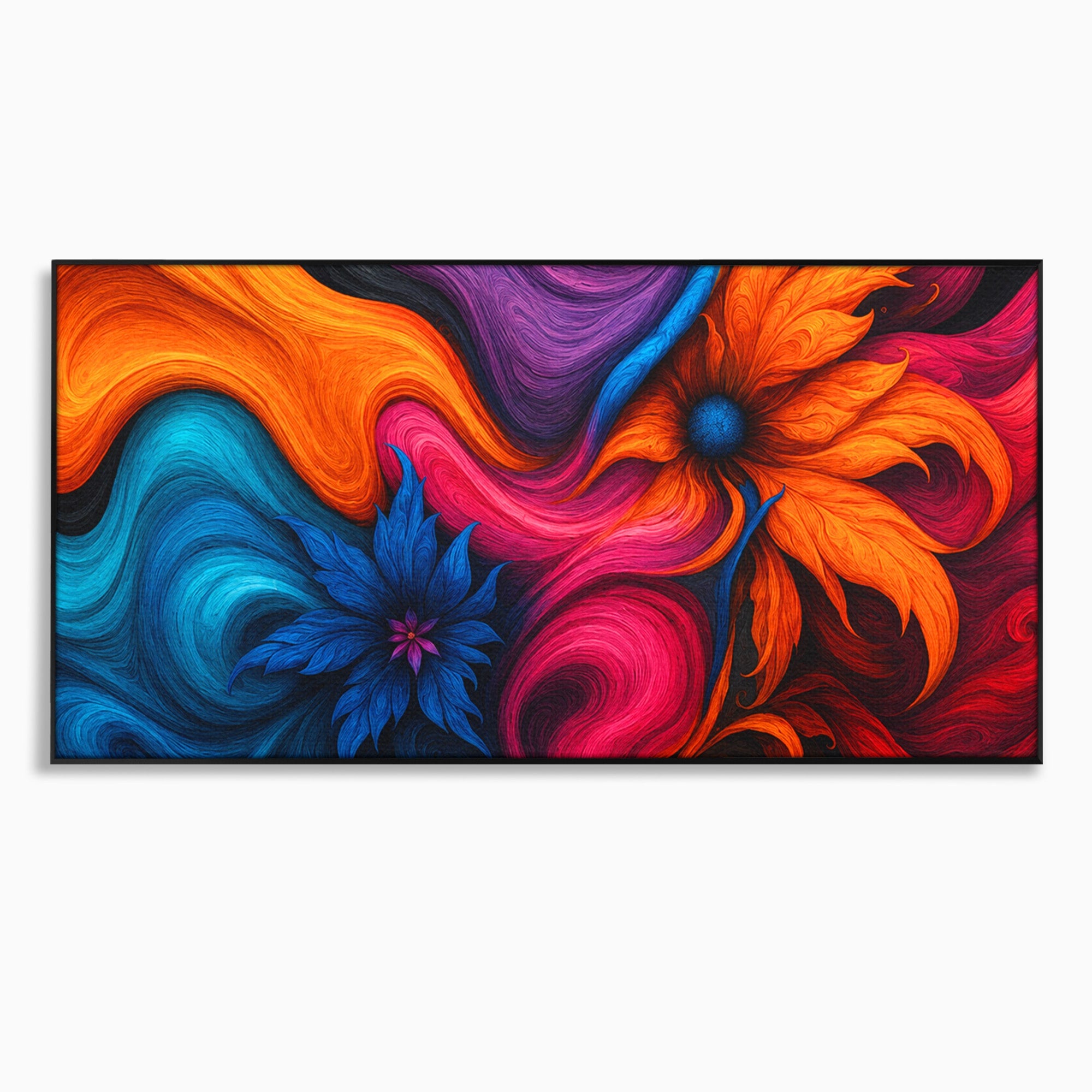 Tablou Canvas Premium LuxCanva® C1322, Flori In Vortex, Flori, Abstract, Vortex, Energetic, Living, Culori Vibrante