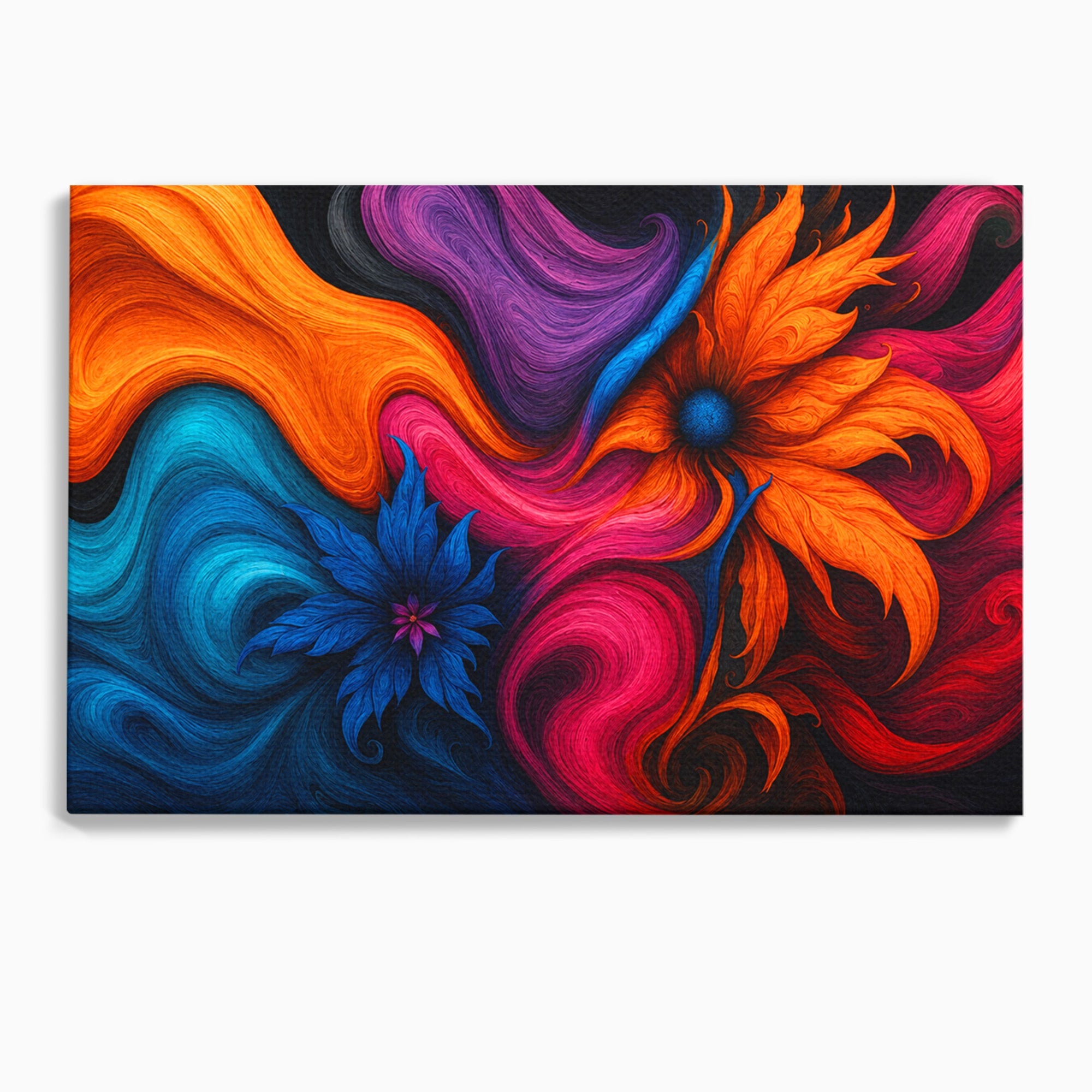 Tablou Canvas Premium LuxCanva® C1322, Flori In Vortex, Flori, Abstract, Vortex, Energetic, Living, Culori Vibrante