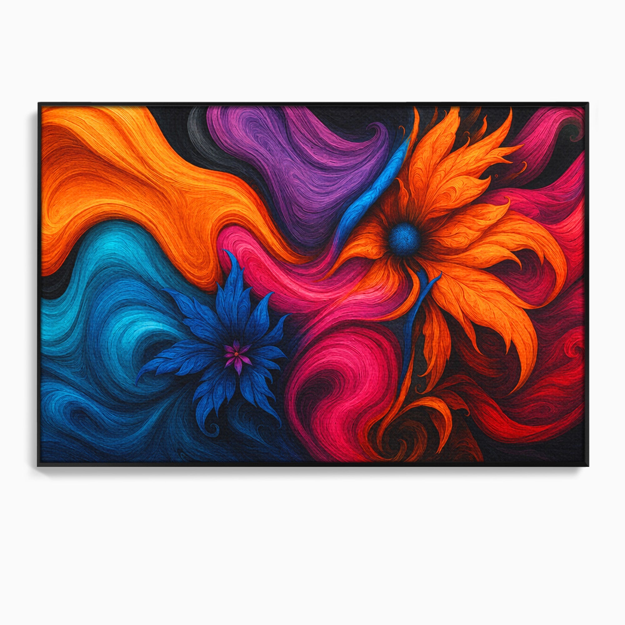 Tablou Canvas Premium LuxCanva® C1322, Flori In Vortex, Flori, Abstract, Vortex, Energetic, Living, Culori Vibrante