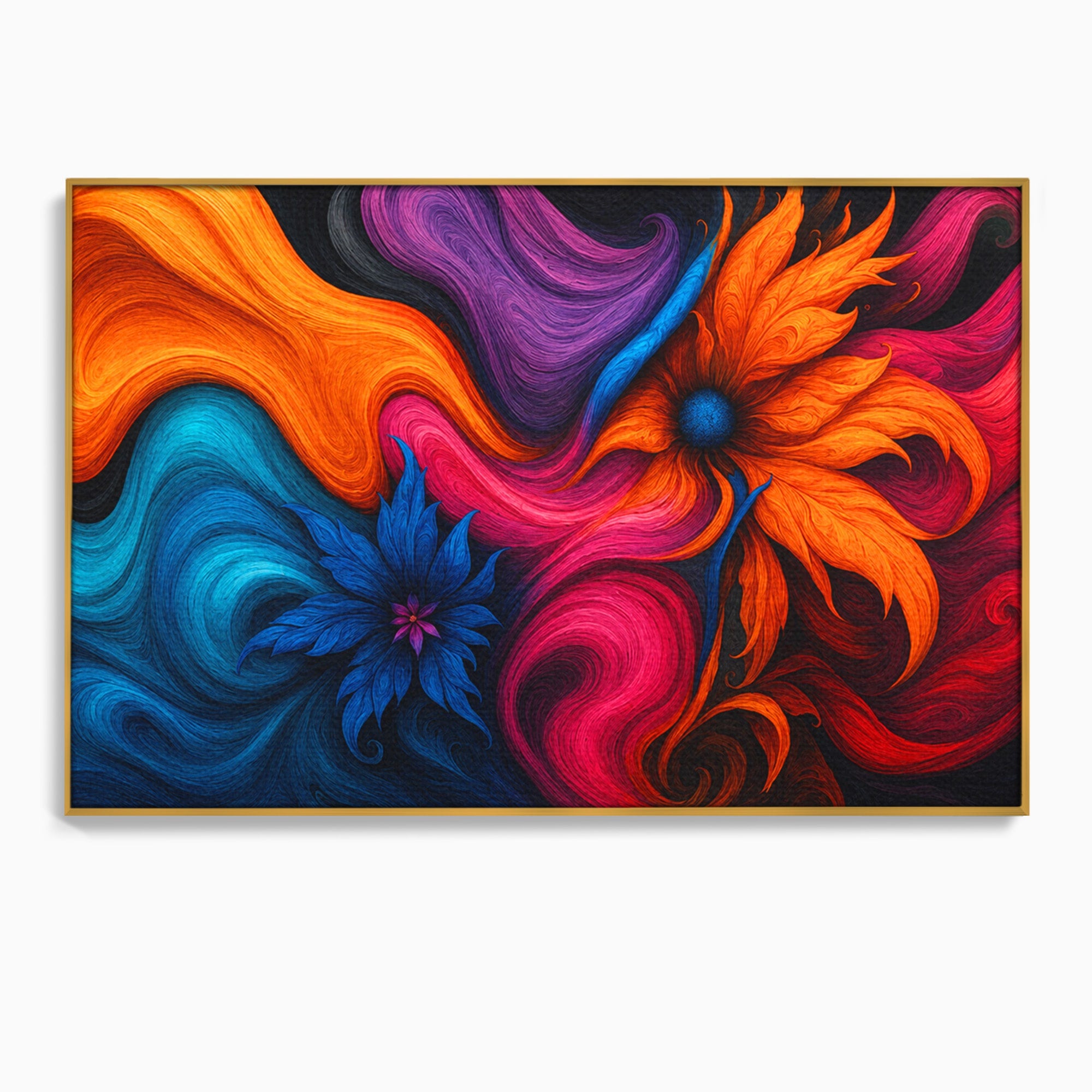 Tablou Canvas Premium LuxCanva® C1322, Flori In Vortex, Flori, Abstract, Vortex, Energetic, Living, Culori Vibrante