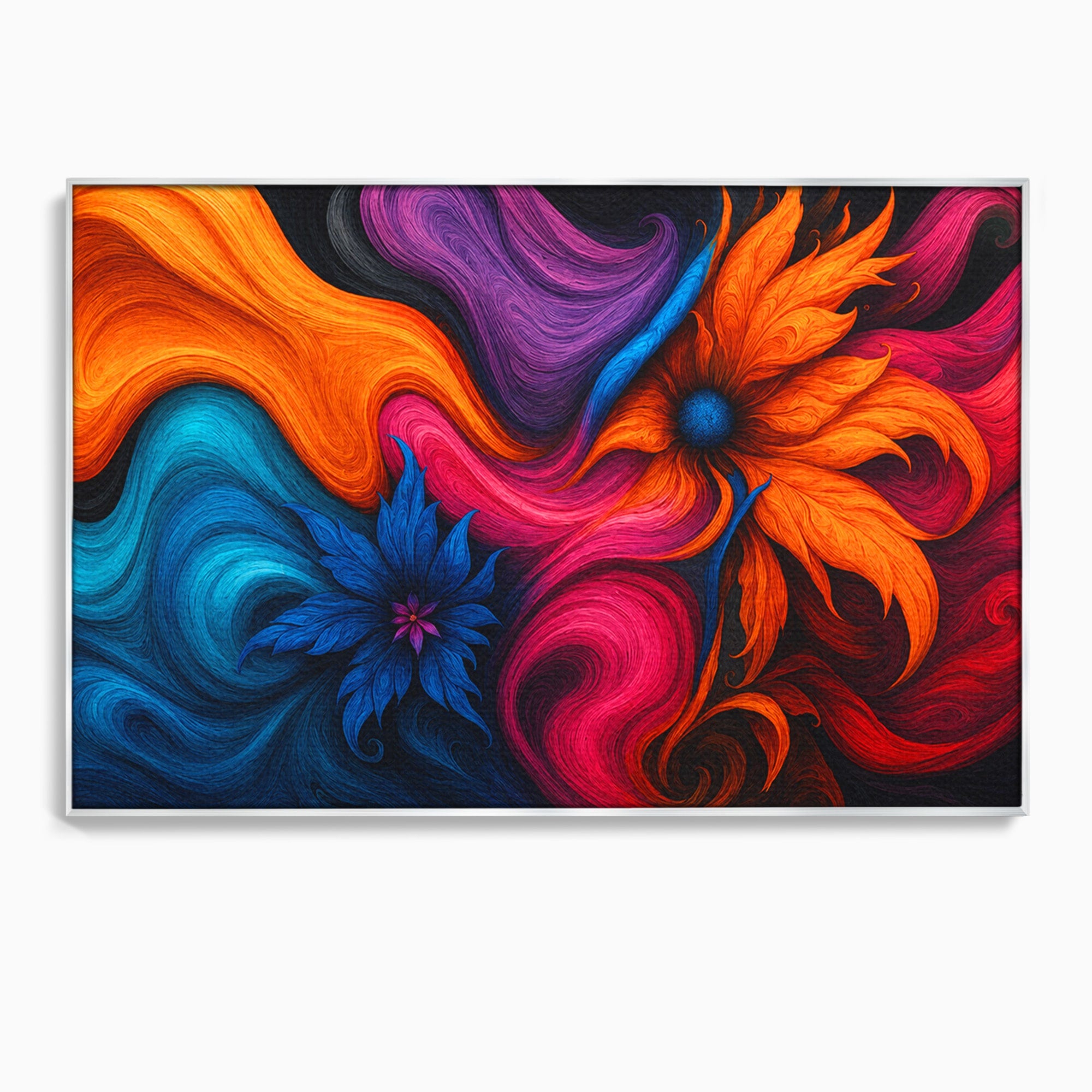 Tablou Canvas Premium LuxCanva® C1322, Flori In Vortex, Flori, Abstract, Vortex, Energetic, Living, Culori Vibrante
