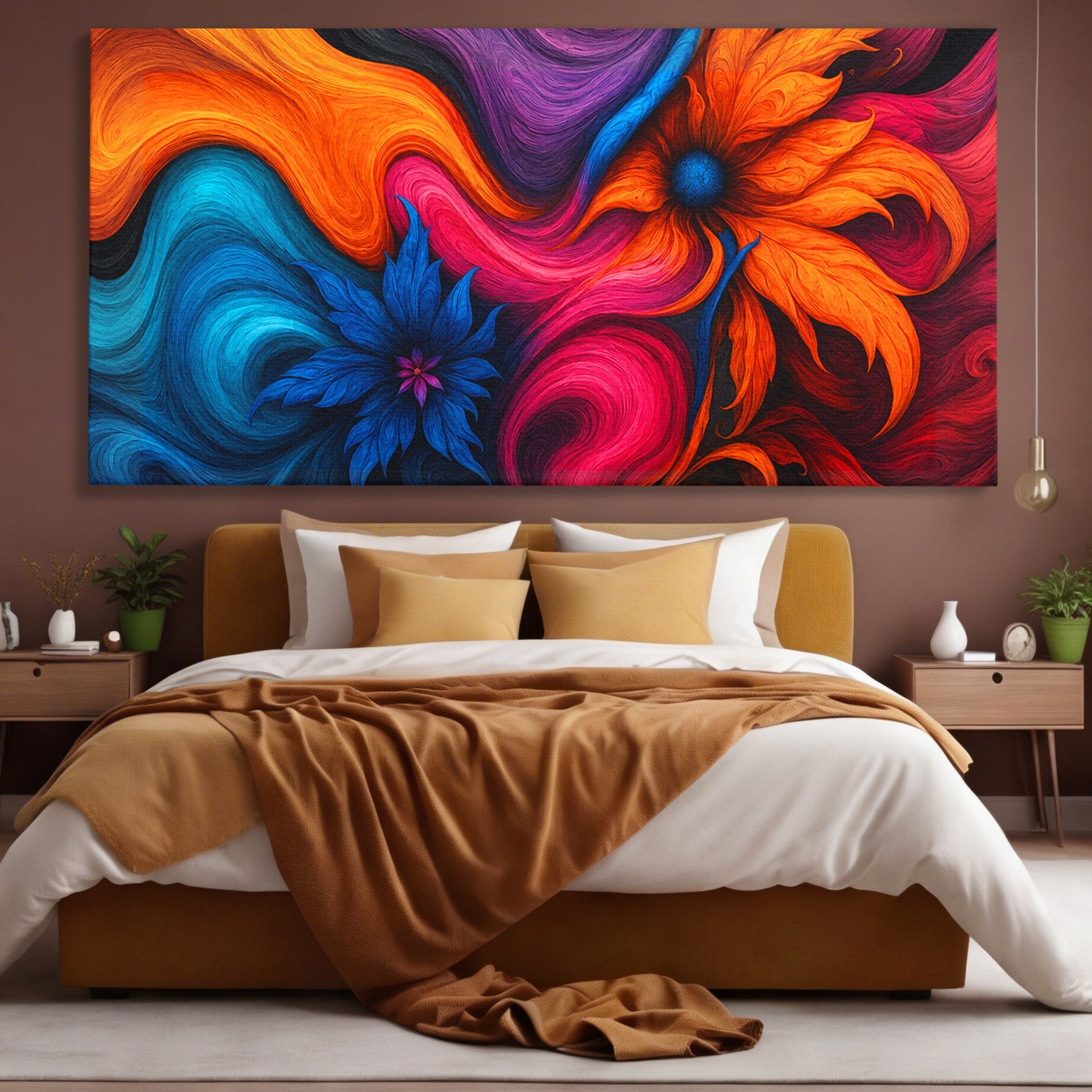 Tablou Canvas Premium LuxCanva® C1322, Flori In Vortex, Flori, Abstract, Vortex, Energetic, Living, Culori Vibrante