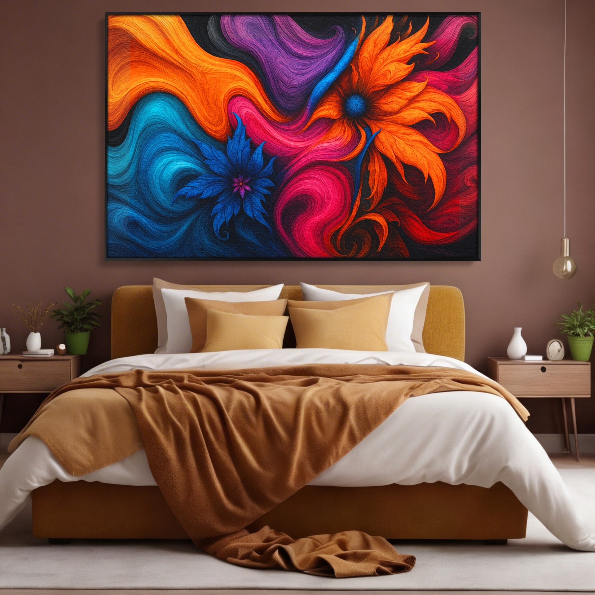 Tablou Canvas Premium LuxCanva® C1322, Flori In Vortex, Flori, Abstract, Vortex, Energetic, Living, Culori Vibrante