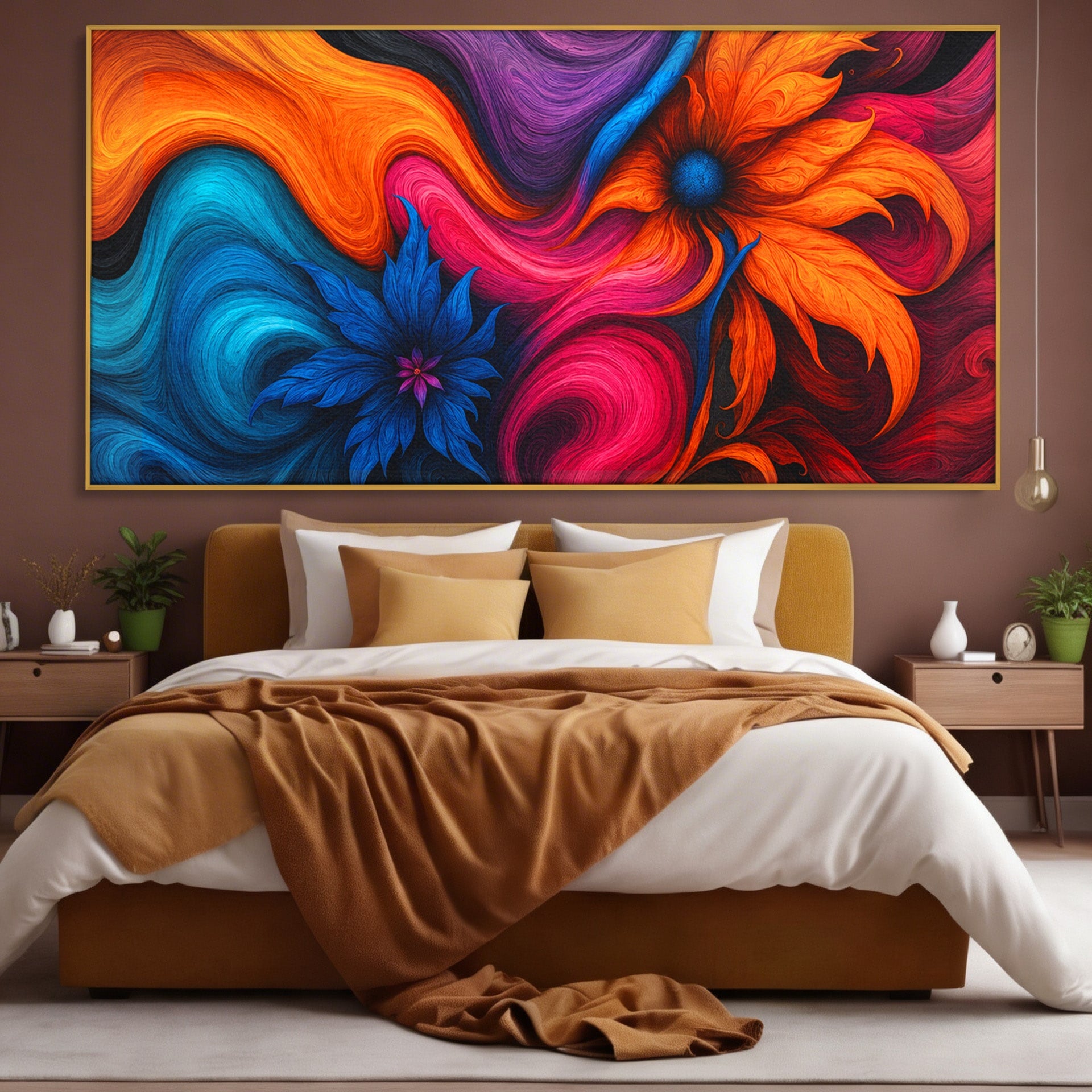 Tablou Canvas Premium LuxCanva® C1322, Flori In Vortex, Flori, Abstract, Vortex, Energetic, Living, Culori Vibrante
