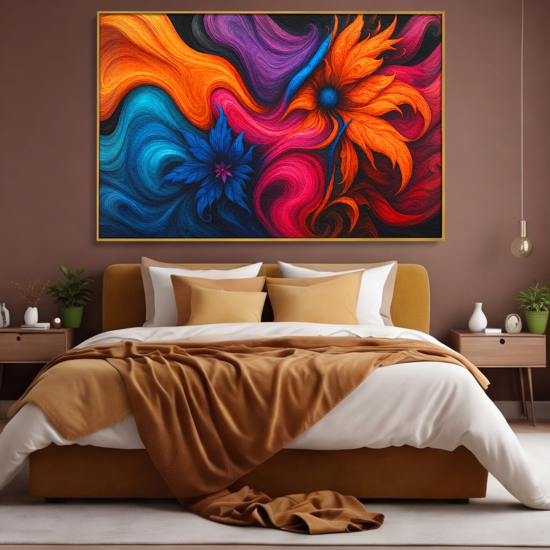 Tablou Canvas Premium LuxCanva® C1322, Flori In Vortex, Flori, Abstract, Vortex, Energetic, Living, Culori Vibrante