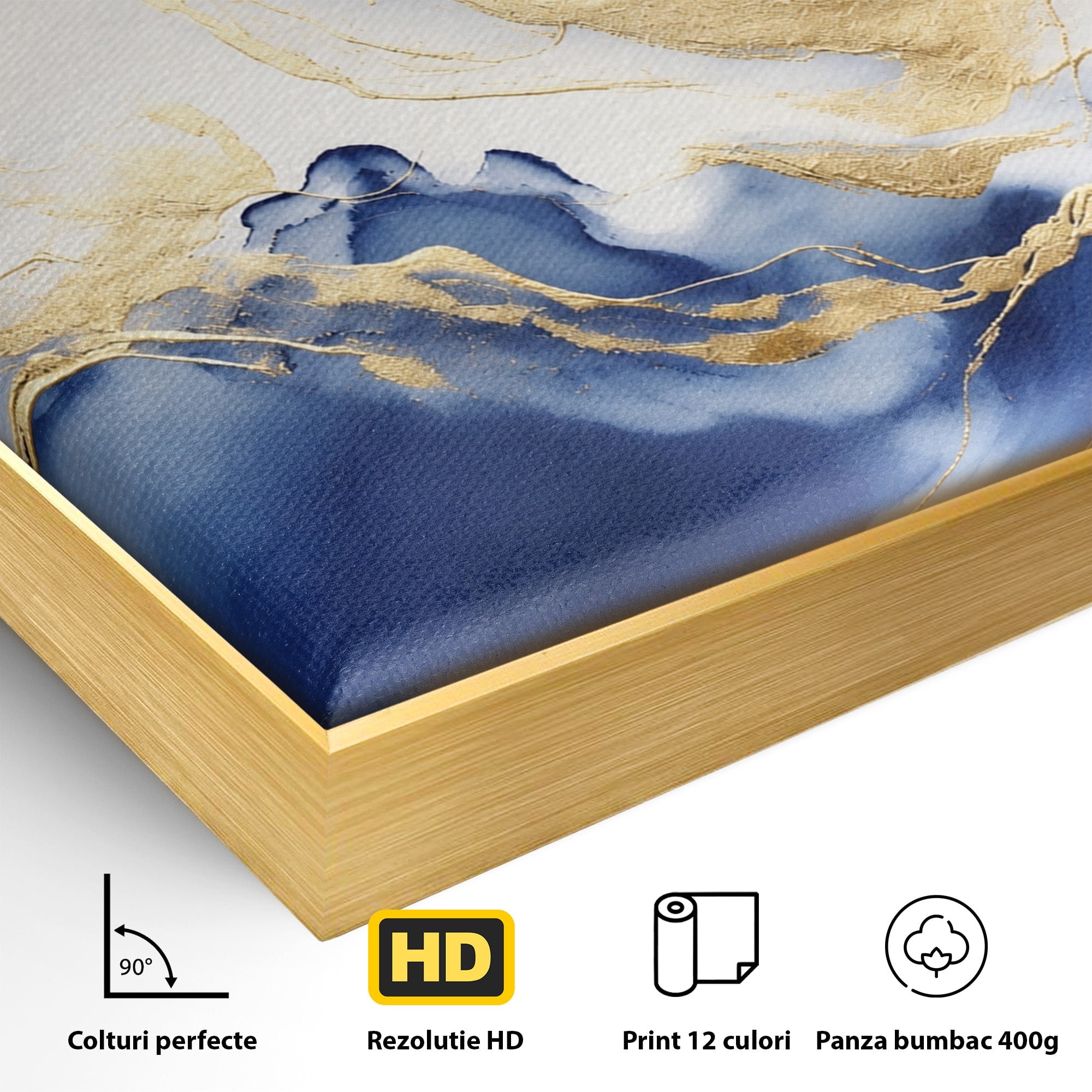 Tablou Canvas Premium LuxCanva® C1323, Valuri Abstracte, Valuri, Abstract, Peisaj, Modern, Living, Birou, Culori Vibrante