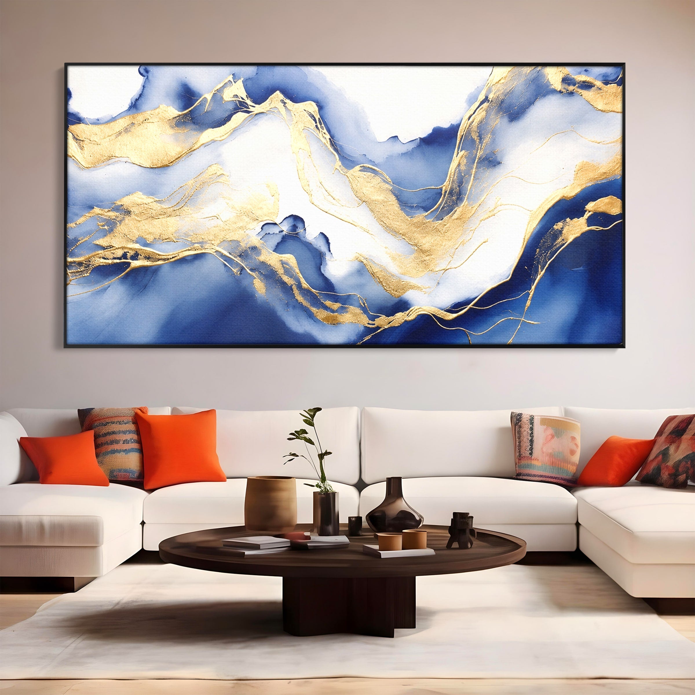 Tablou Canvas Premium LuxCanva® C1323, Valuri Abstracte, Valuri, Abstract, Peisaj, Modern, Living, Birou, Culori Vibrante