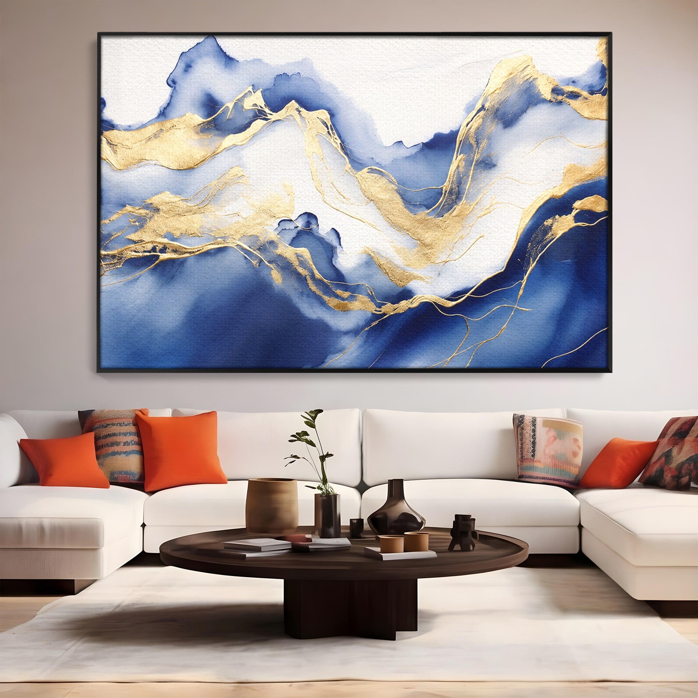 Tablou Canvas Premium LuxCanva® C1323, Valuri Abstracte, Valuri, Abstract, Peisaj, Modern, Living, Birou, Culori Vibrante