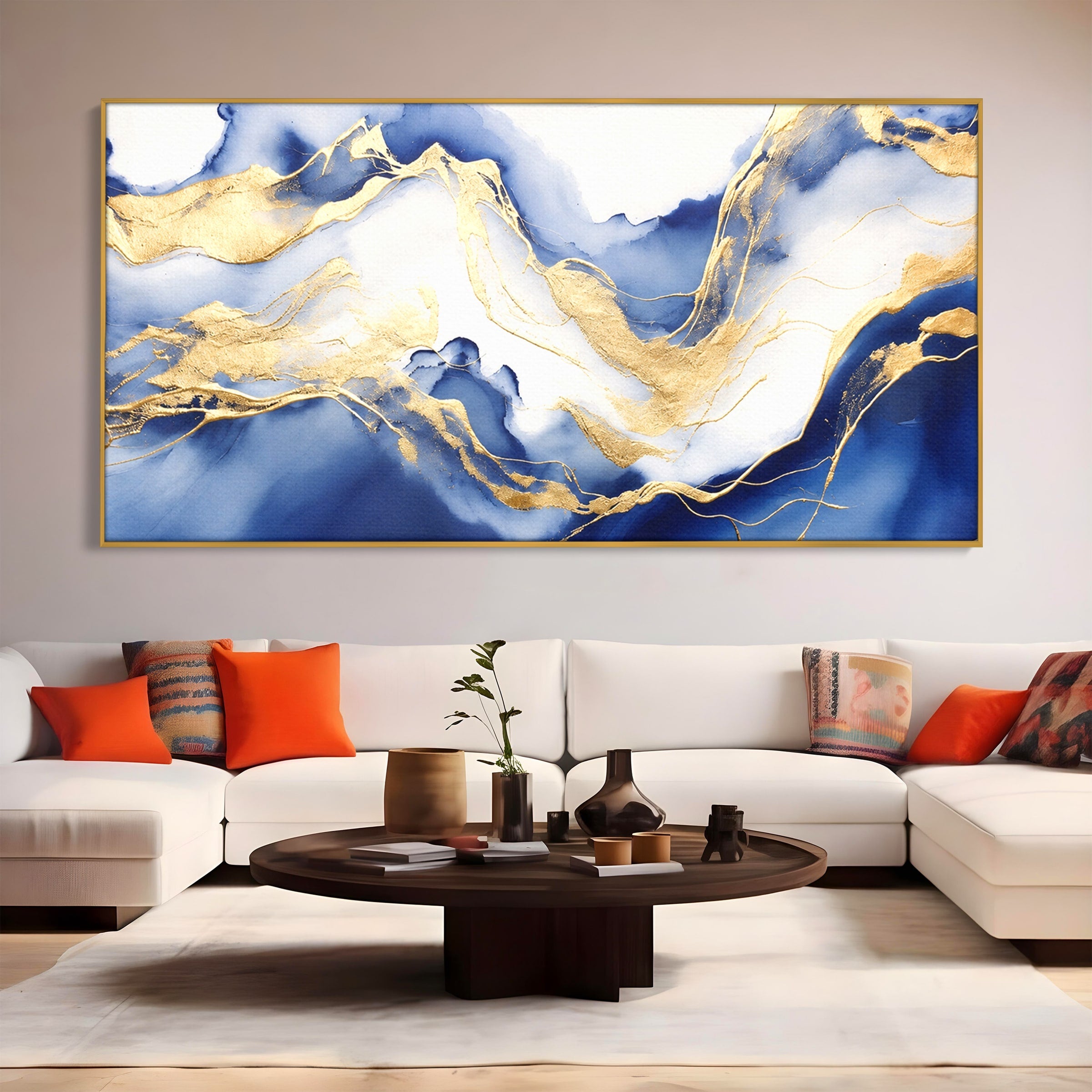 Tablou Canvas Premium LuxCanva® C1323, Valuri Abstracte, Valuri, Abstract, Peisaj, Modern, Living, Birou, Culori Vibrante