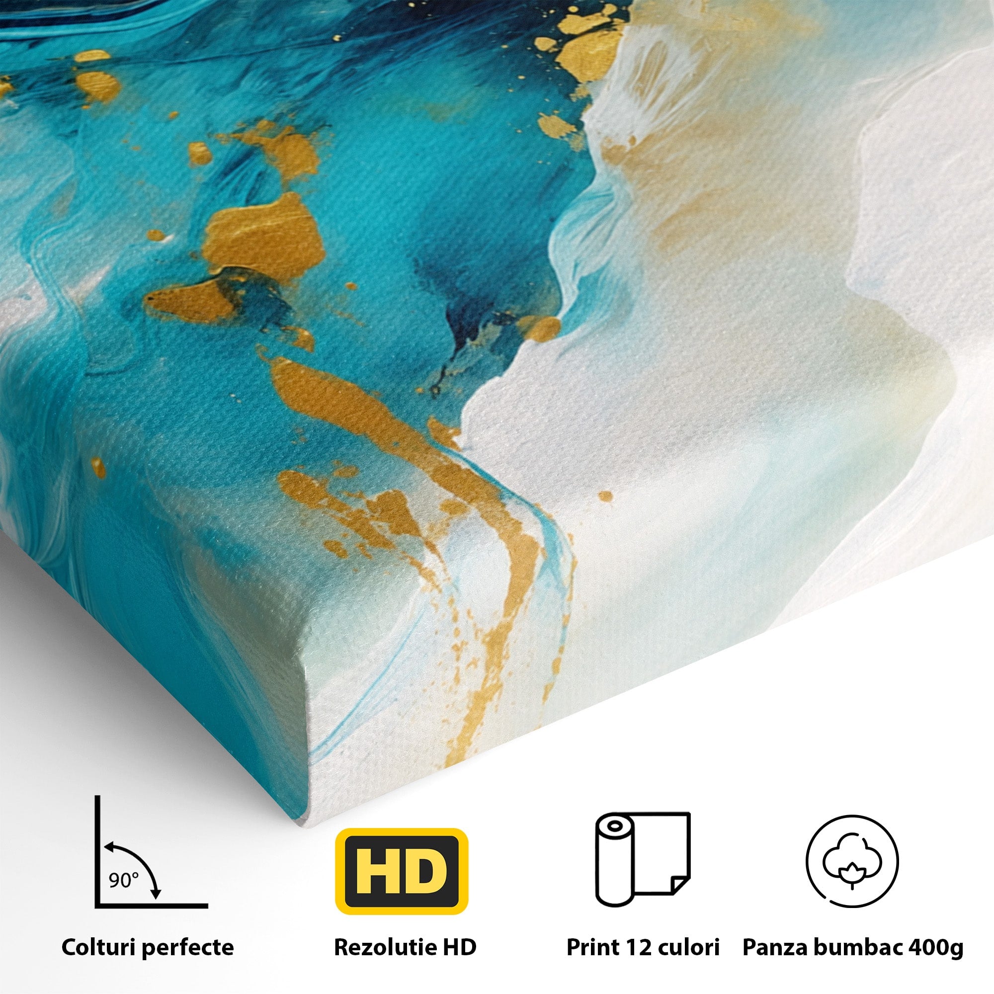 Tablou Canvas Premium LuxCanva® C1324, Valuri Abstracte, Abstract, Valuri, Arta Moderna, Living, Birou, Culori Vibrante